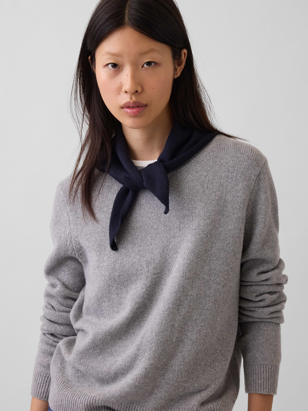 Knit Triangle Scarf - Navy uniform