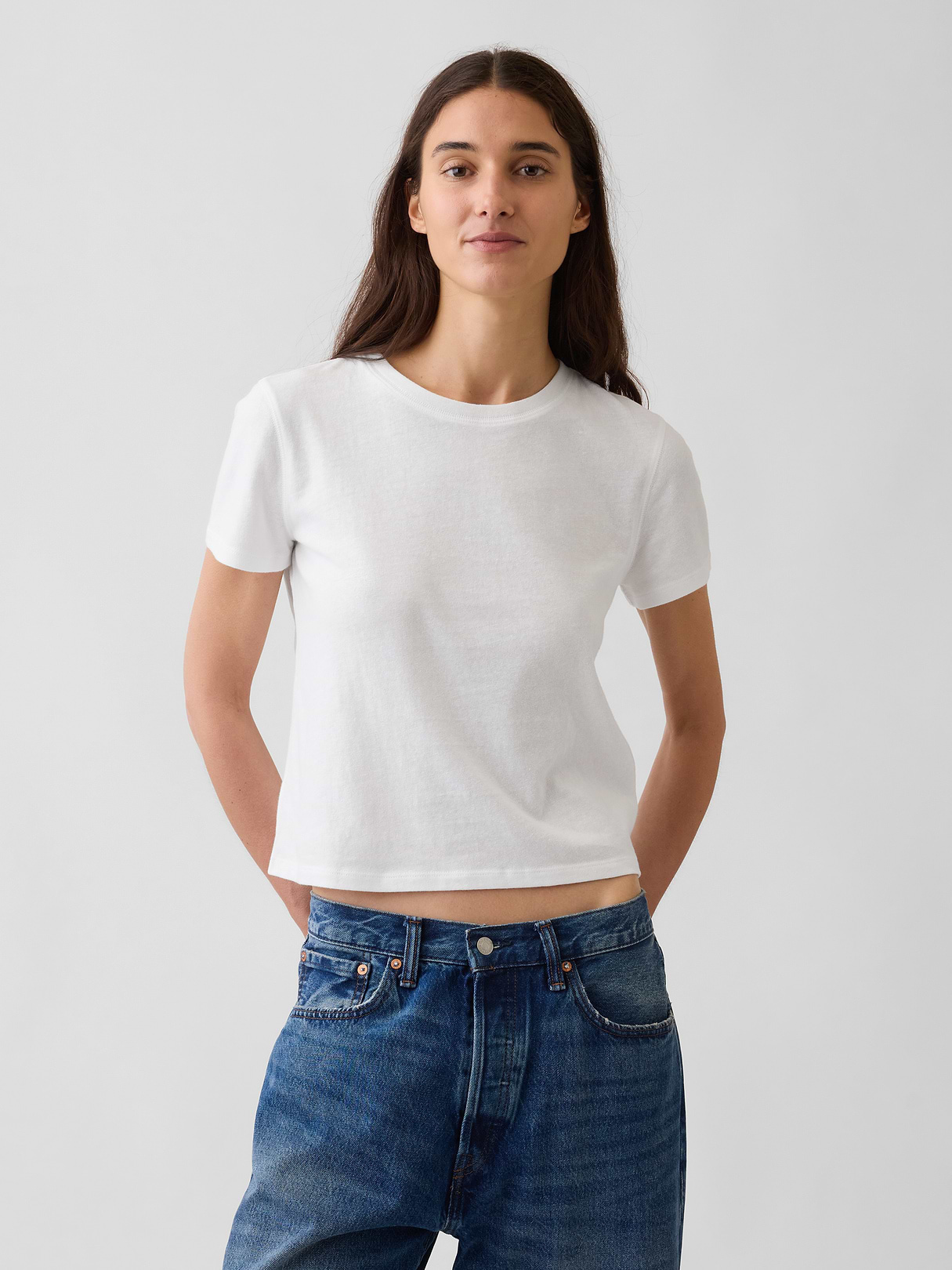 100% Cotton Authentic Shrunken T-Shirt - Fresh white