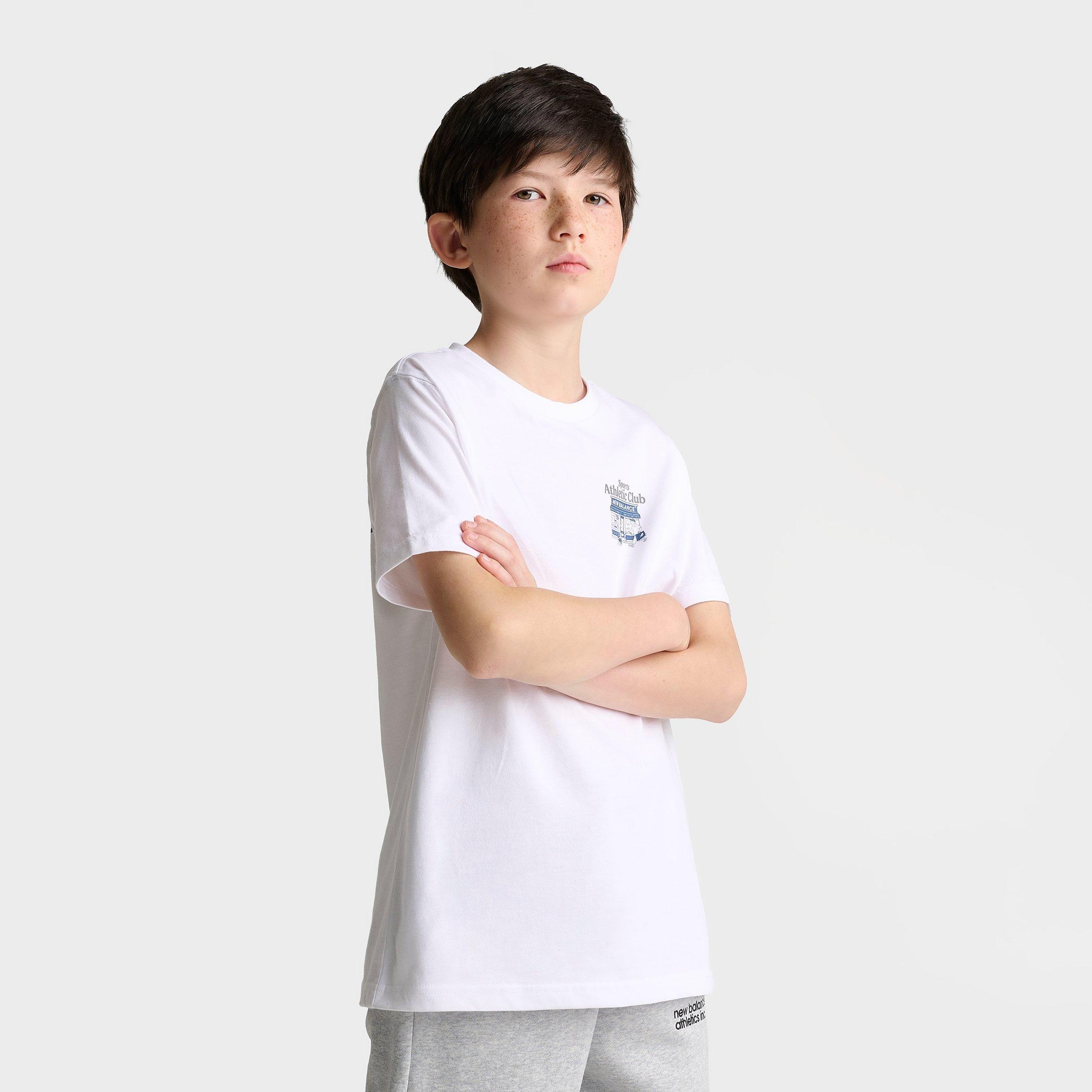 Big Kids' New Balance Sports Club T-Shirt - Bright White - view 4