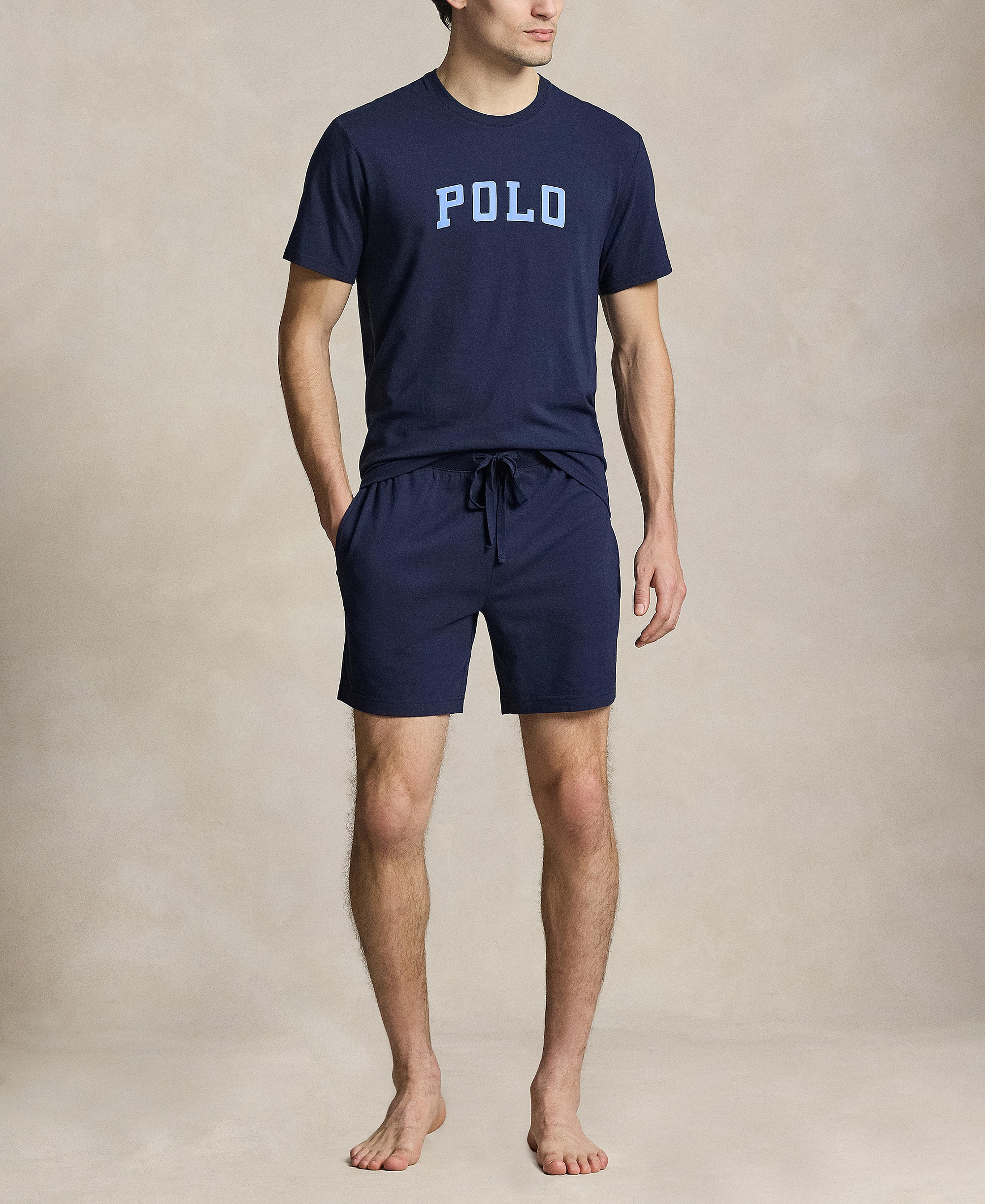 Polo Ralph Lauren Men's Crewneck Pajama T-Shirt - Cruise Navy/Harbor Island Blue Logo