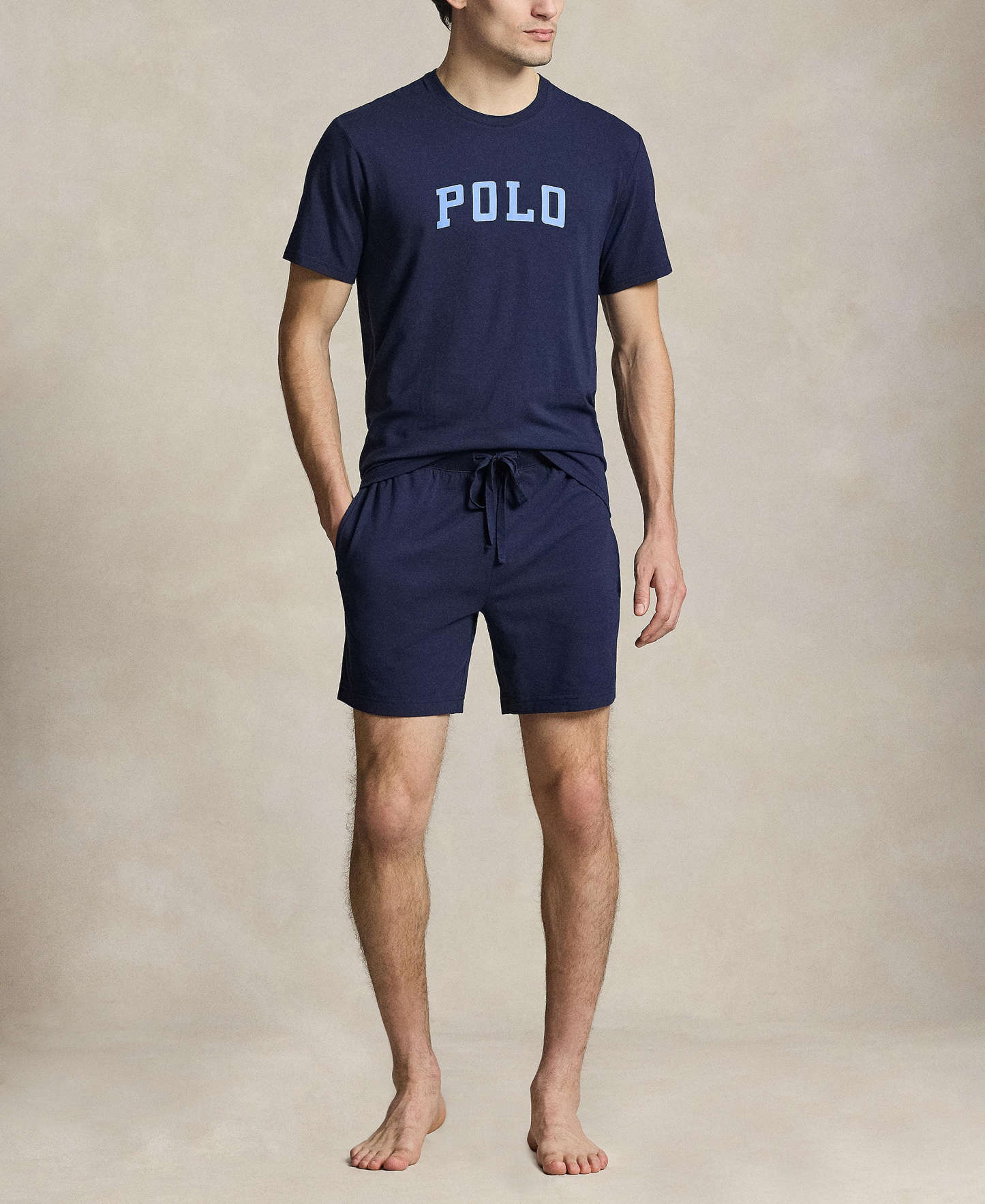 Polo Ralph Lauren Men's Crewneck Pajama T-Shirt - Cruise Navy/Harbor Island Blue Logo