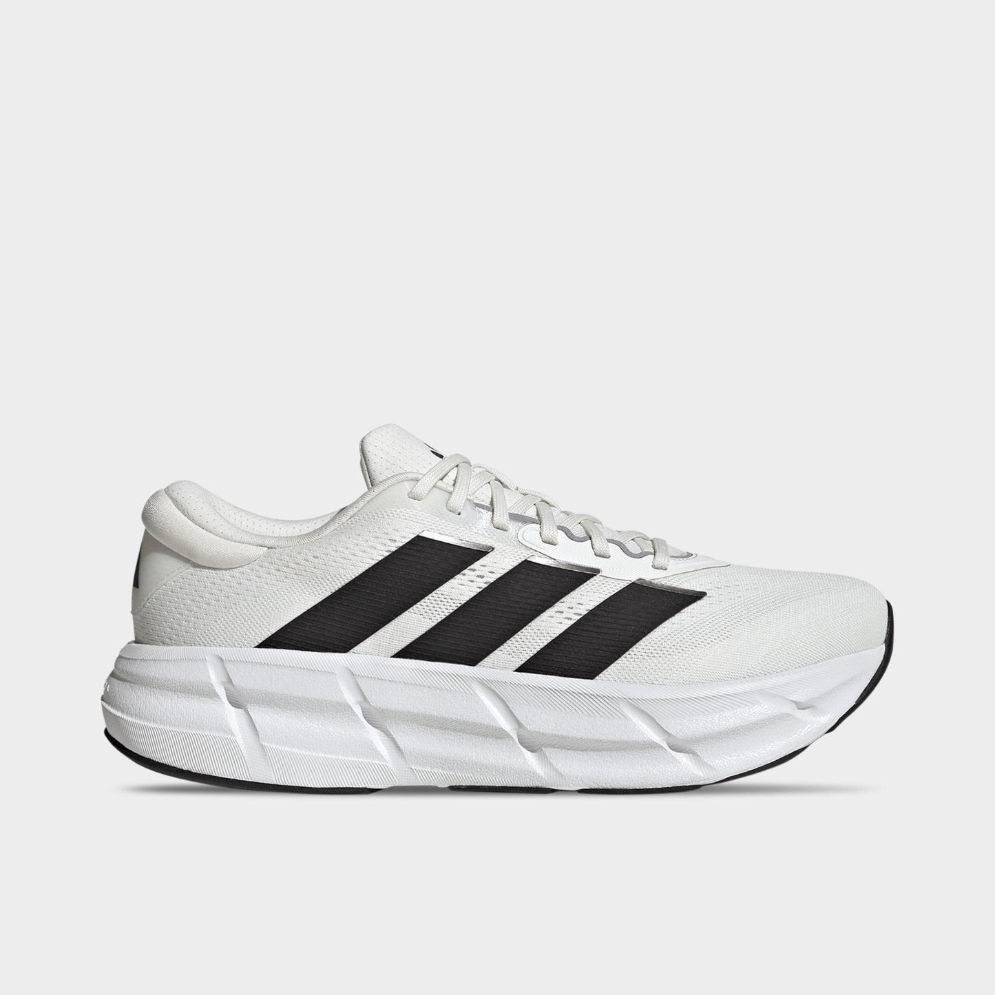 Men's adidas Questar 4 Running Shoes - Cloud White/Core Black/Iron Metallic - Left shoe facing left. Outside of the shoe.