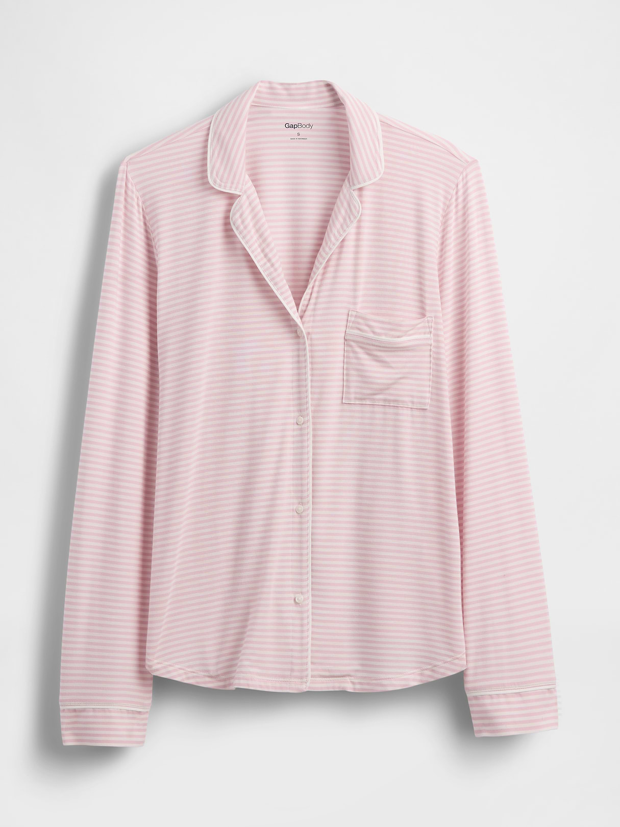 SoftMade Modal PJ Top - Pink & white stripe
