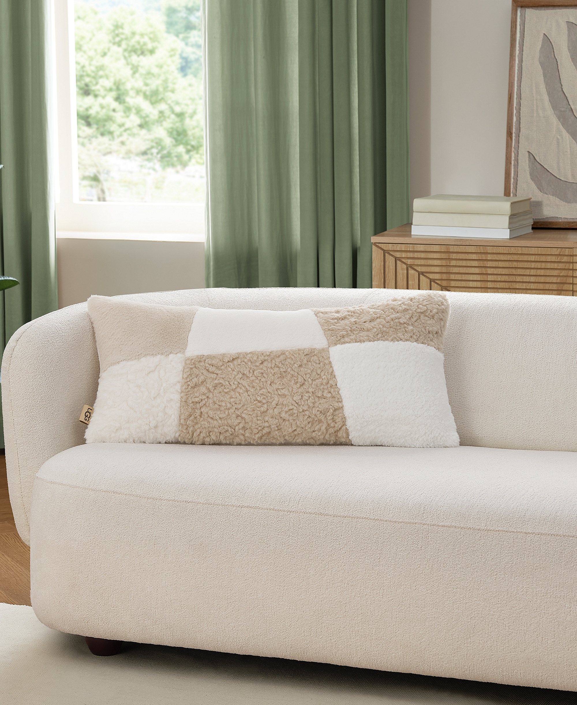 UGG® Sibel Textured Decorative Pillow, 14" x 30" - Cream