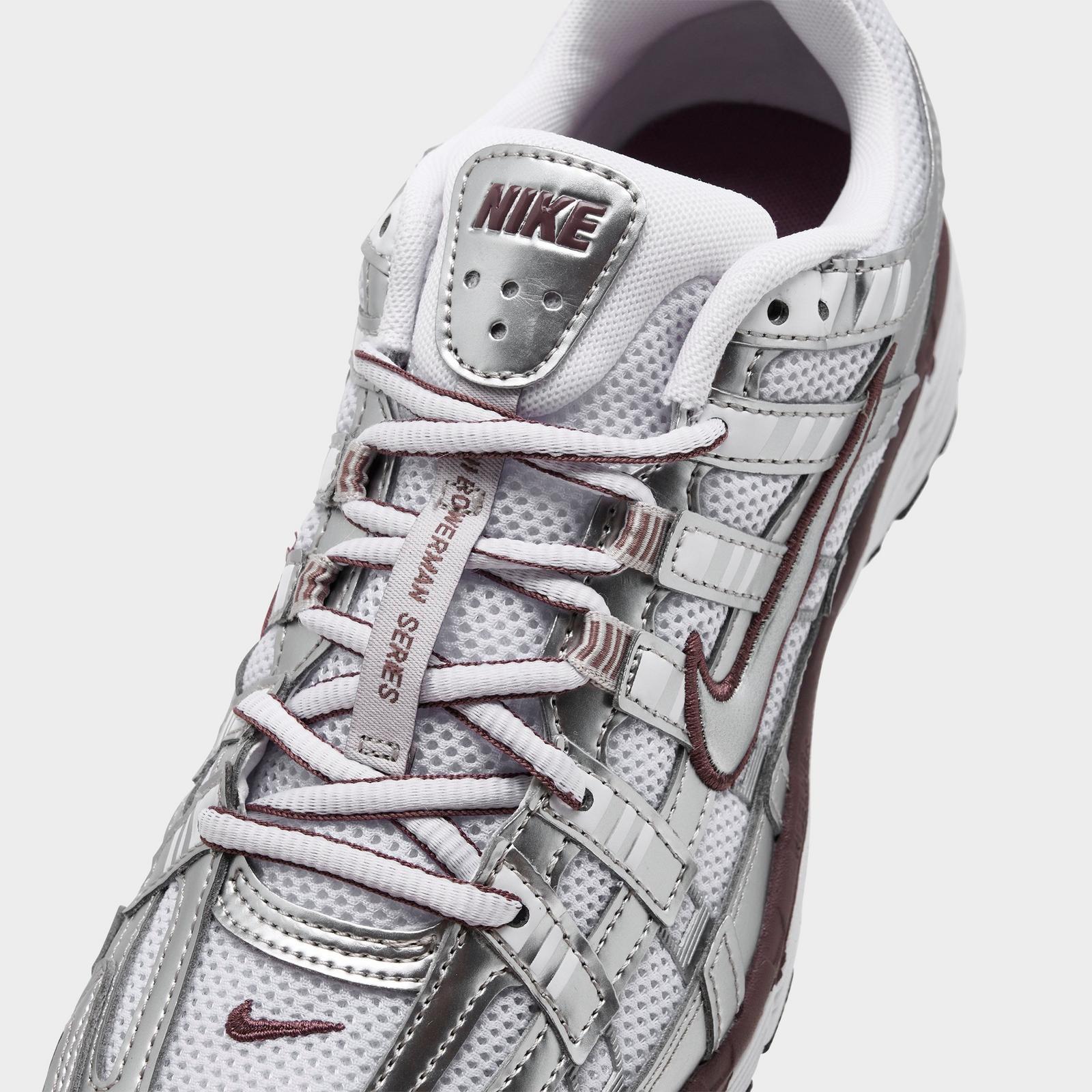 Women's Nike P-6000 Casual Shoes - White/Metallic Silver/Black/Tattoo
