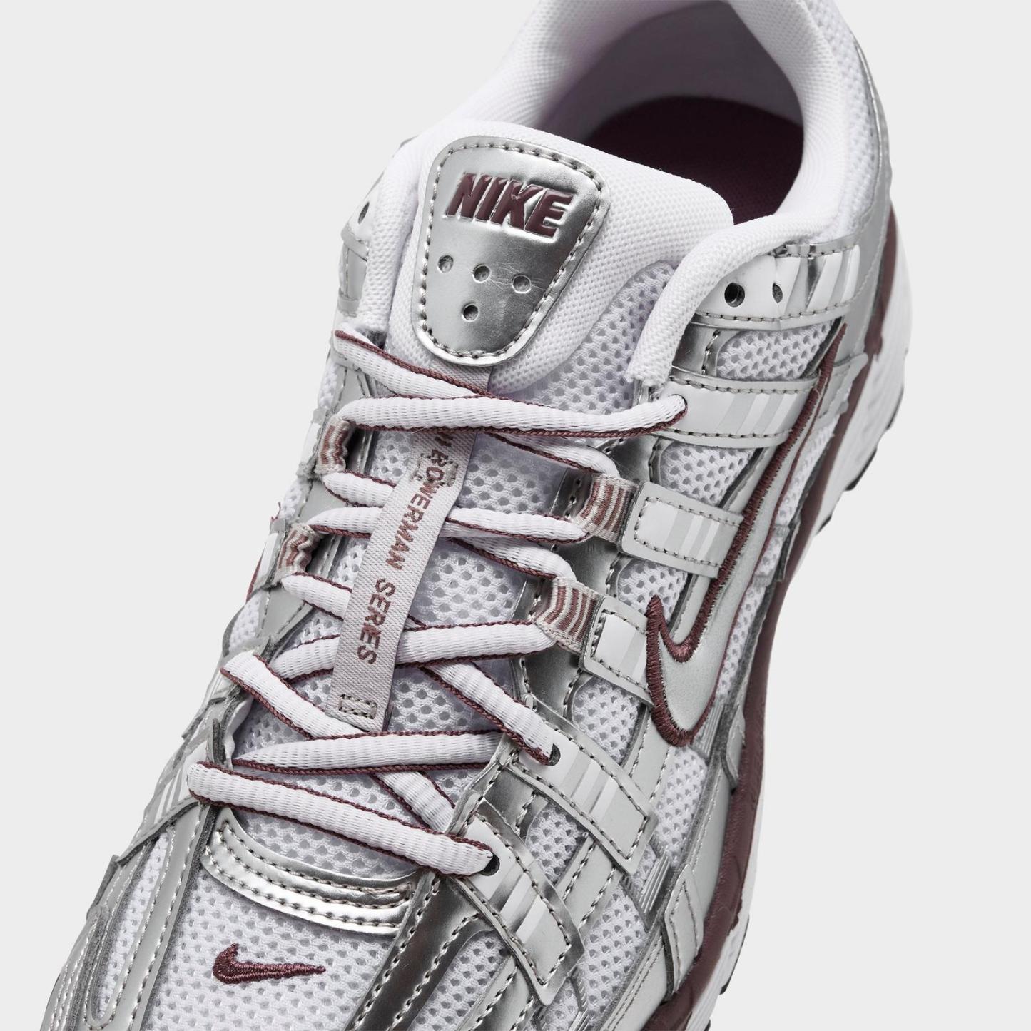 Women's Nike P-6000 Casual Shoes - White/Metallic Silver/Black/Tattoo