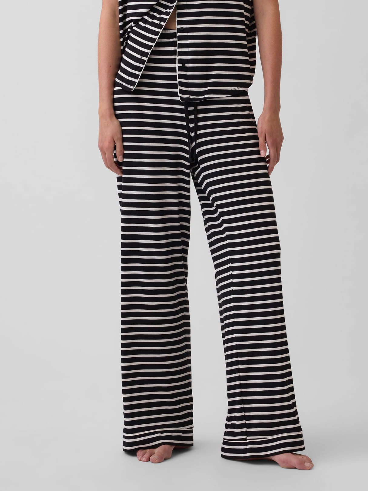 SoftMade Modal PJ Pants - Black & white stripe