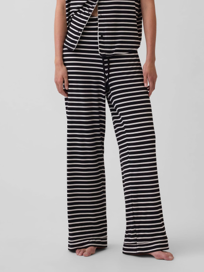 SoftMade Modal PJ Pants - Black & white stripe
