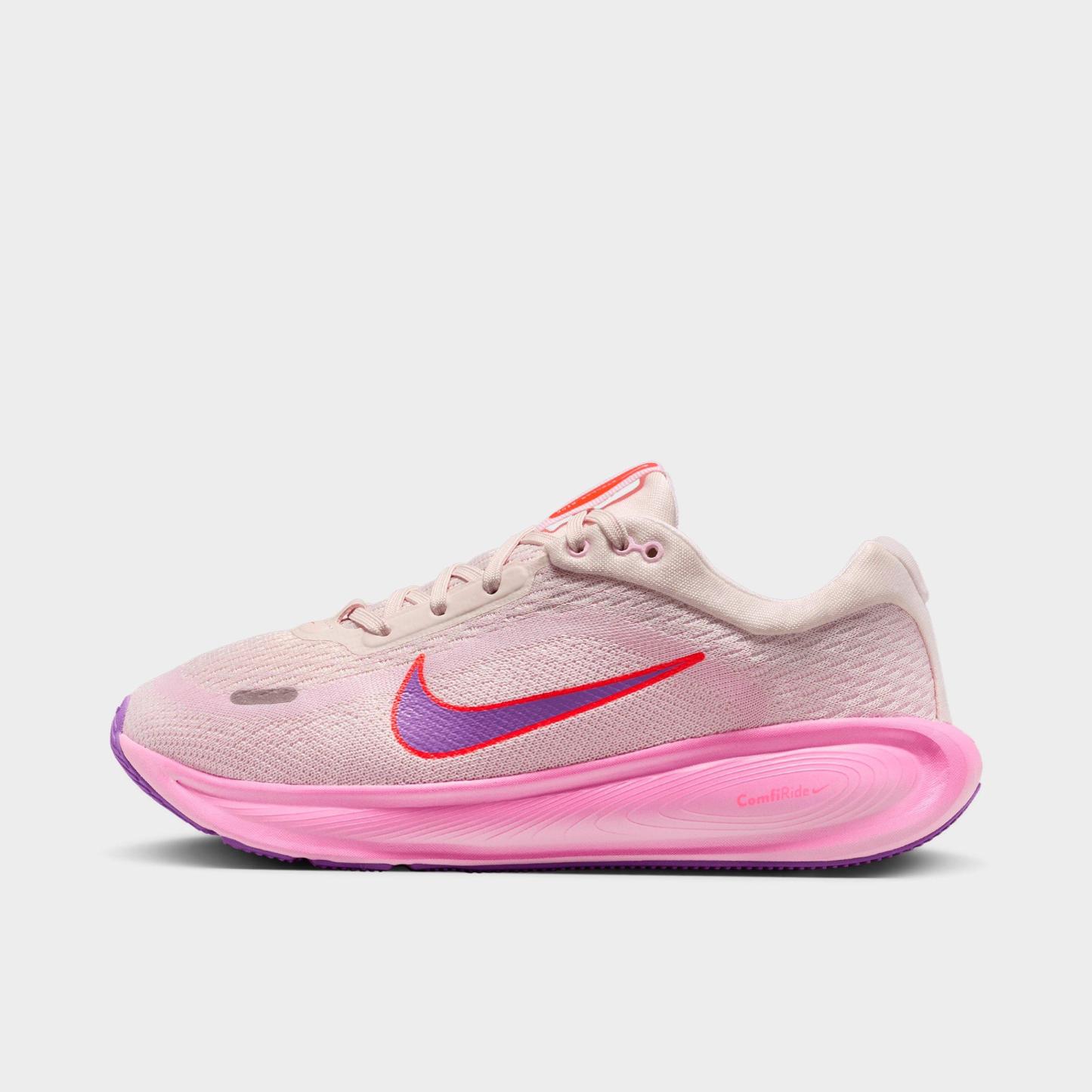 Big Kids' Nithtke Stellar Ride Running Shoes - Chalk/Pink Foam/Bright Crimson/Bright Violet - Left shoe facing left. Outside of the shoe.