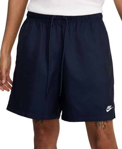Nike Men's Club Flow Relaxed-Fit Drawstring Shorts - Obsidian/White