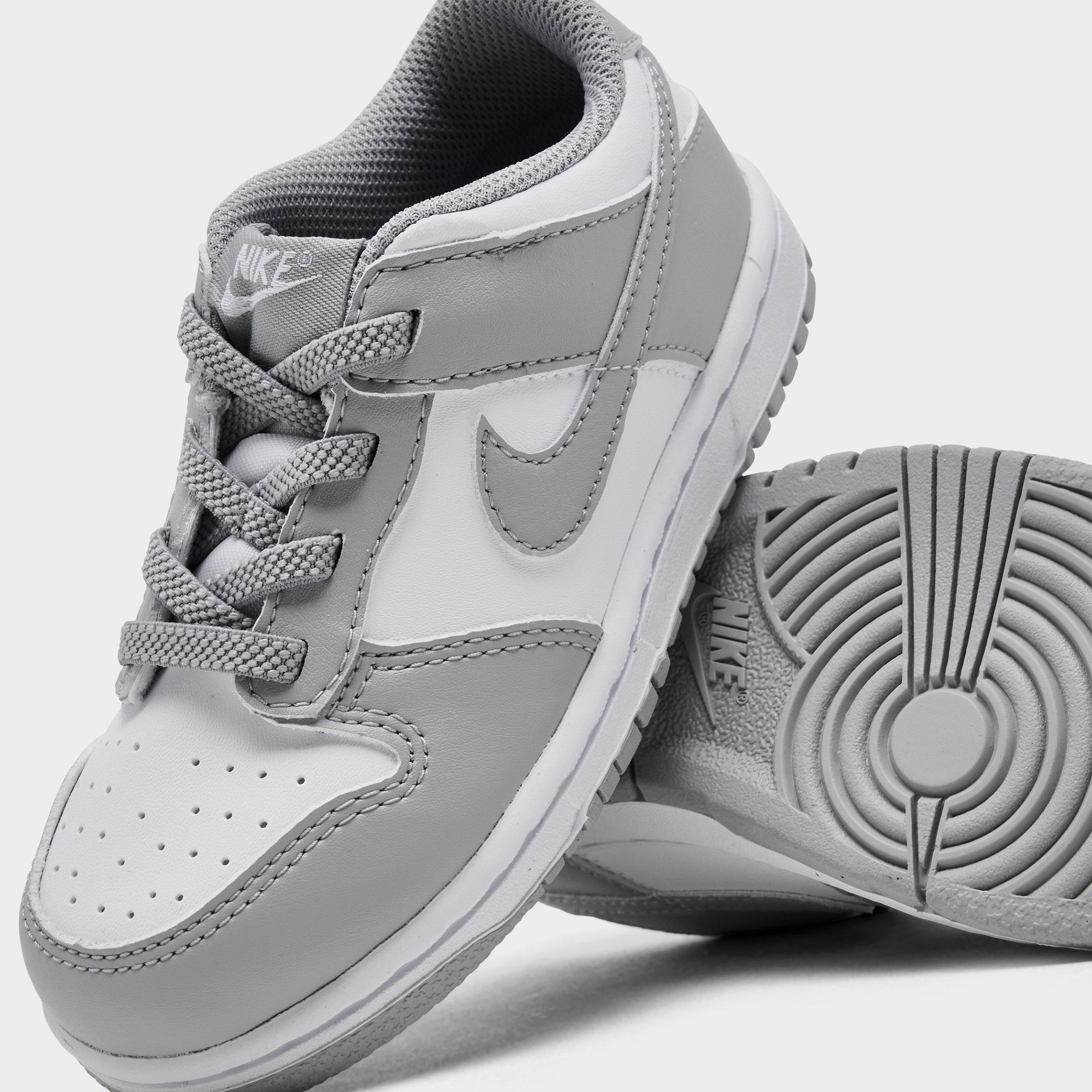 Kids' Toddler Nithtke Dunk Low Casual Shoes - Light Smoke Grey/White - Detail shot