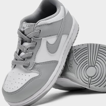 Kids' Toddler Nithtke Dunk Low Casual Shoes - Light Smoke Grey/White - Detail shot