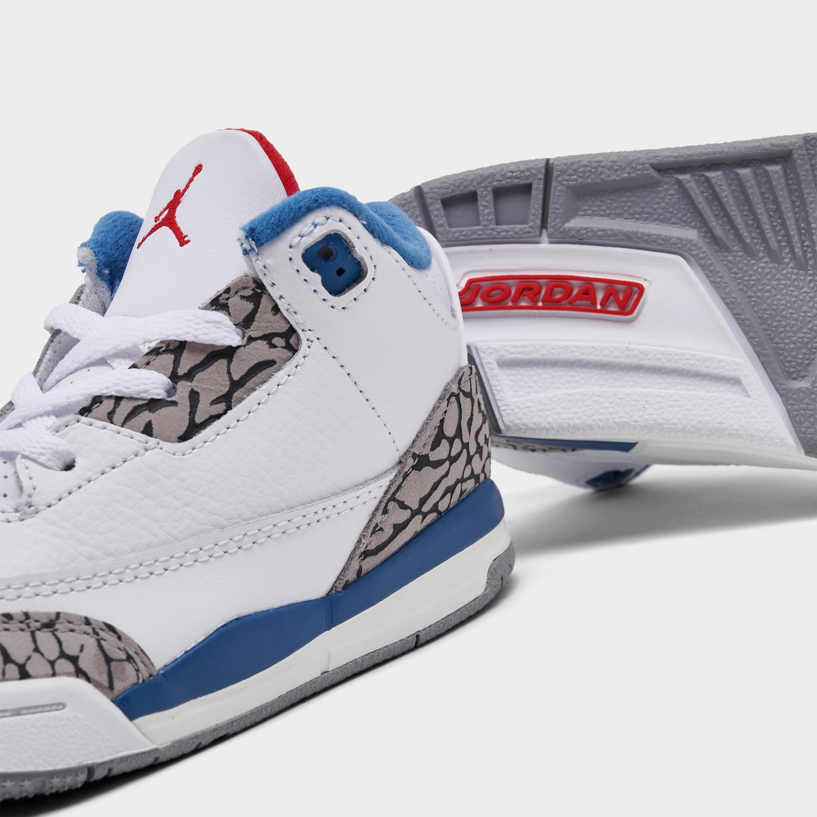 Kids' Toddler Air Jordan Retro 3 Basketball Shoes - Sail/Black/University Red/Pale Ivory/Palomino - view 3