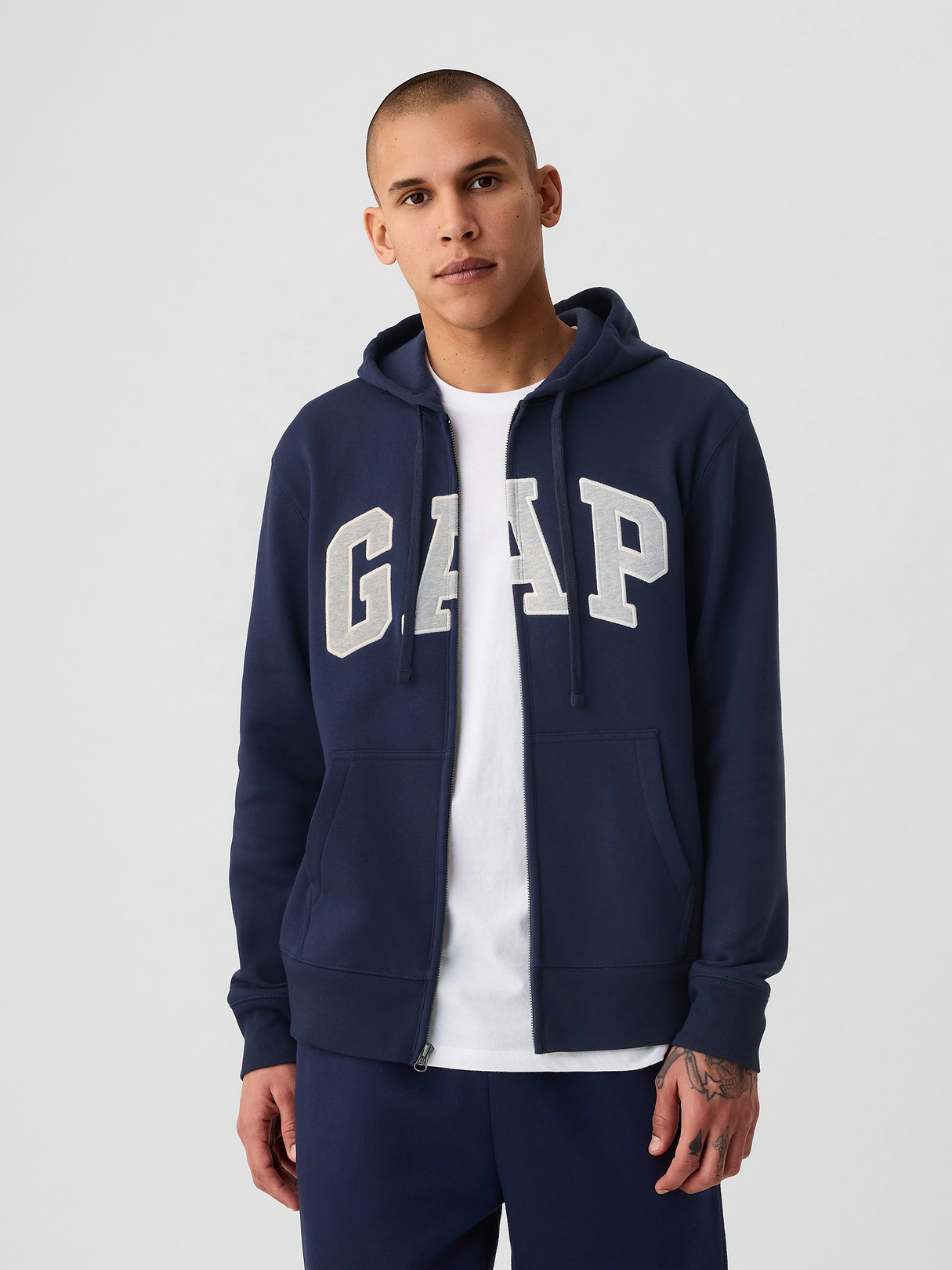 Adult VintageSoft Arch Logo Zip Hoodie - Blue