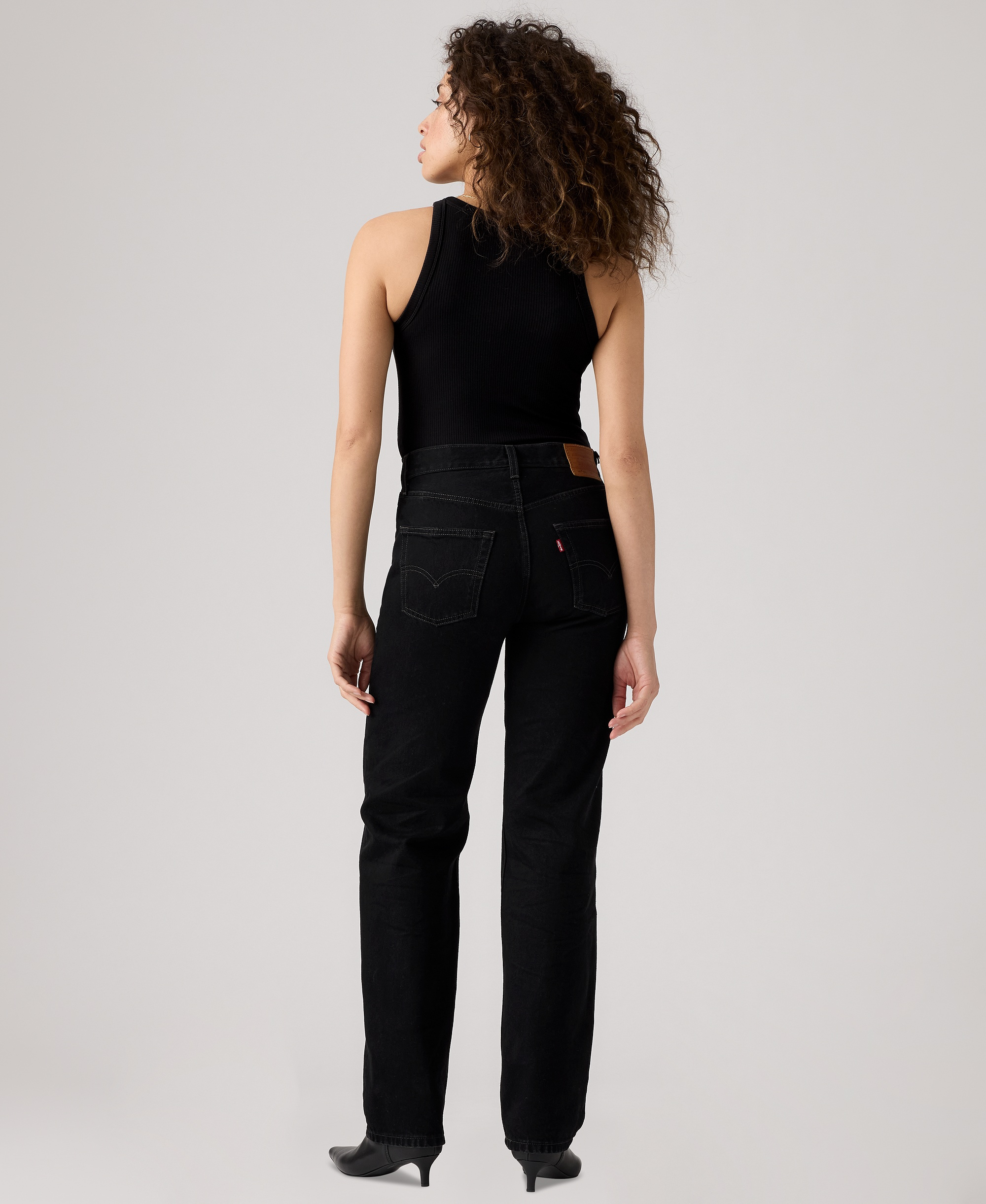 Levi's Premium Women's 501 90's Mid-Rise Straight-Fit Jeans 30" - Rinsed Blacktop