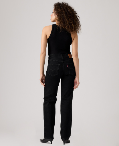 Levi's Premium Women's 501 90's Mid-Rise Straight-Fit Jeans 30" - Rinsed Blacktop