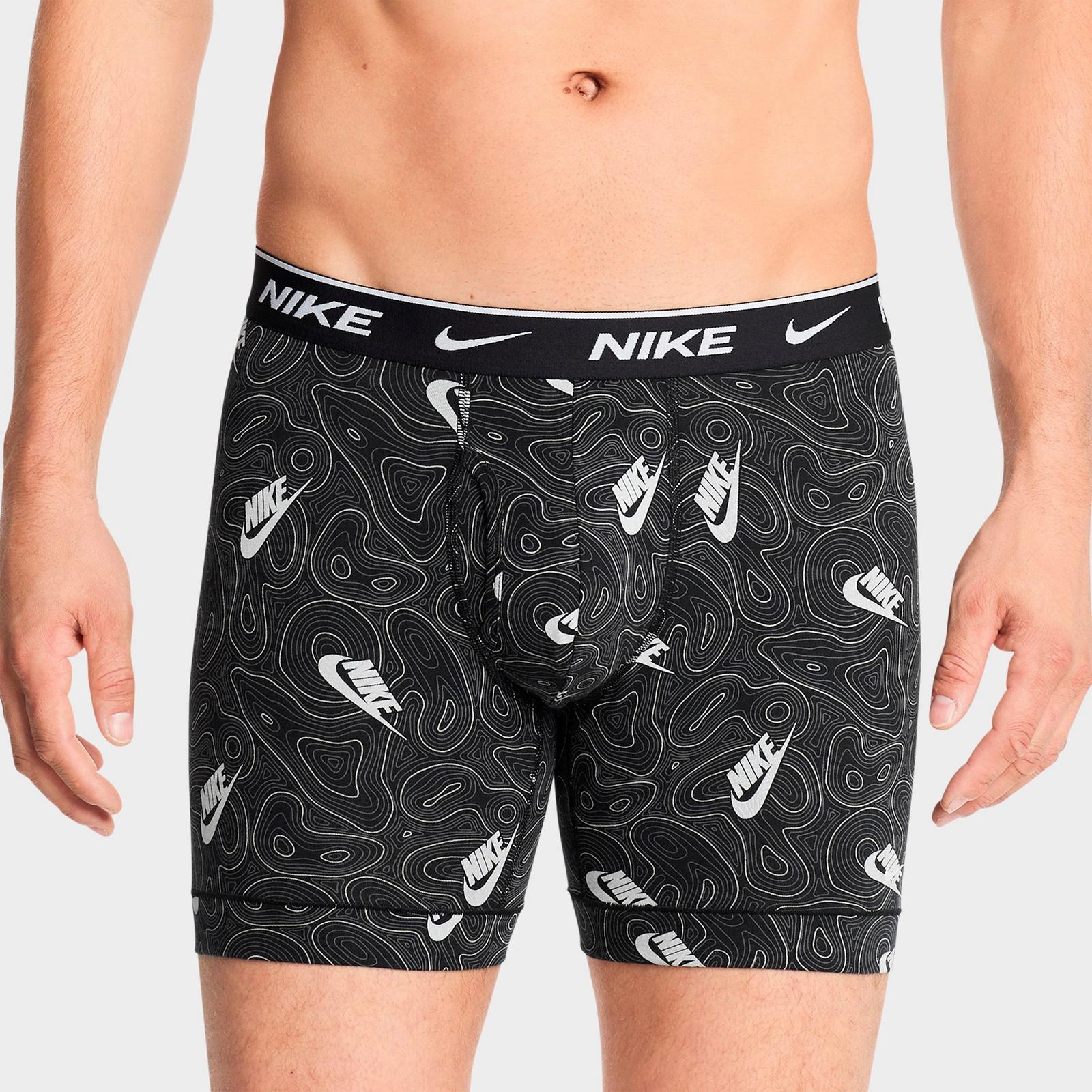 Men's Nike Stretch Cotton Boxer Briefs (3-Pack) - Typograph/Black/Red/Grey