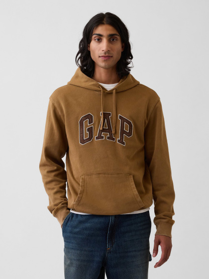 Adult VintageSoft Arch Logo Hoodie - Palomino brown