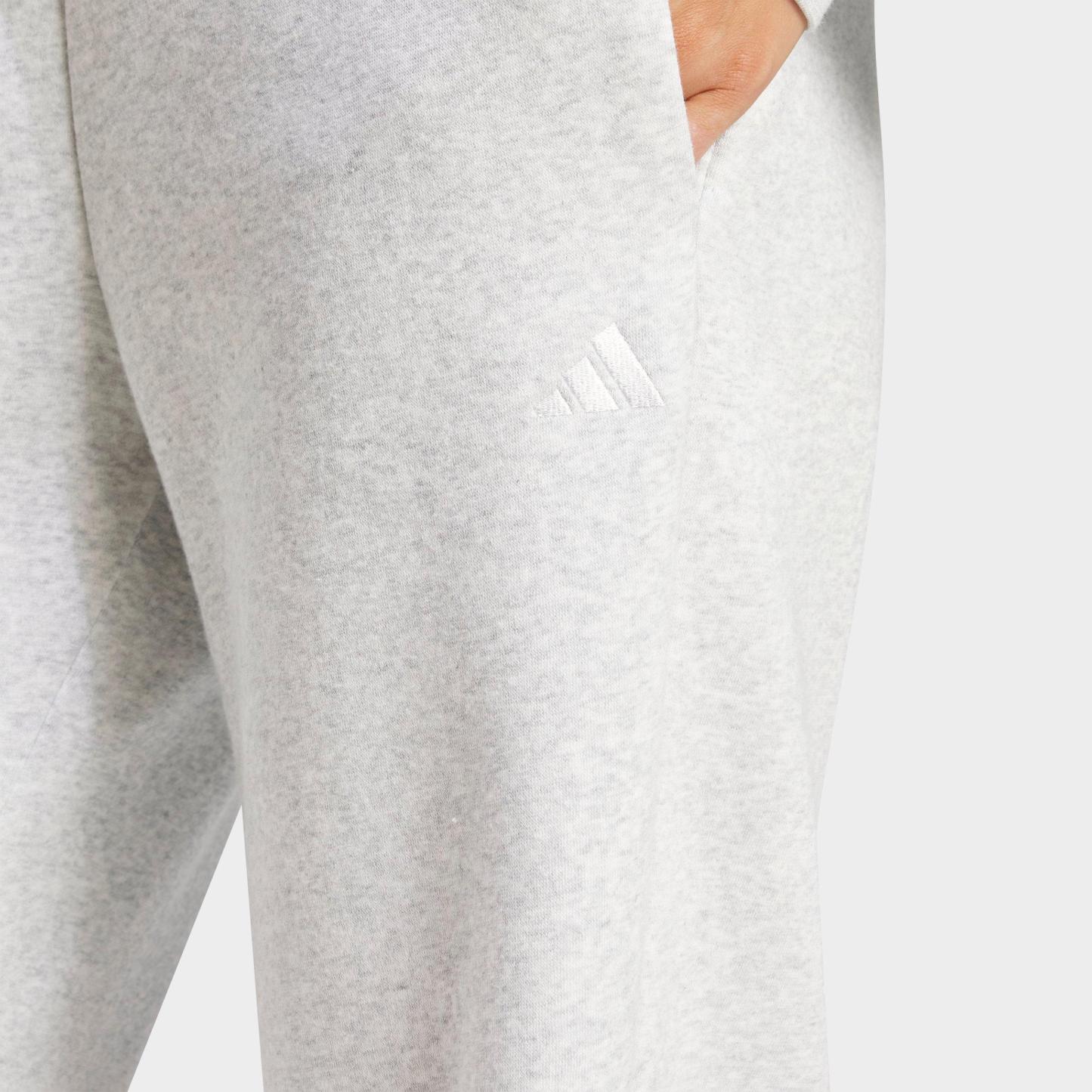 Women's adidas Sportswear Essentials Small Logo Feel Cozy Open-Hem Pants - Light Grey Heather/White