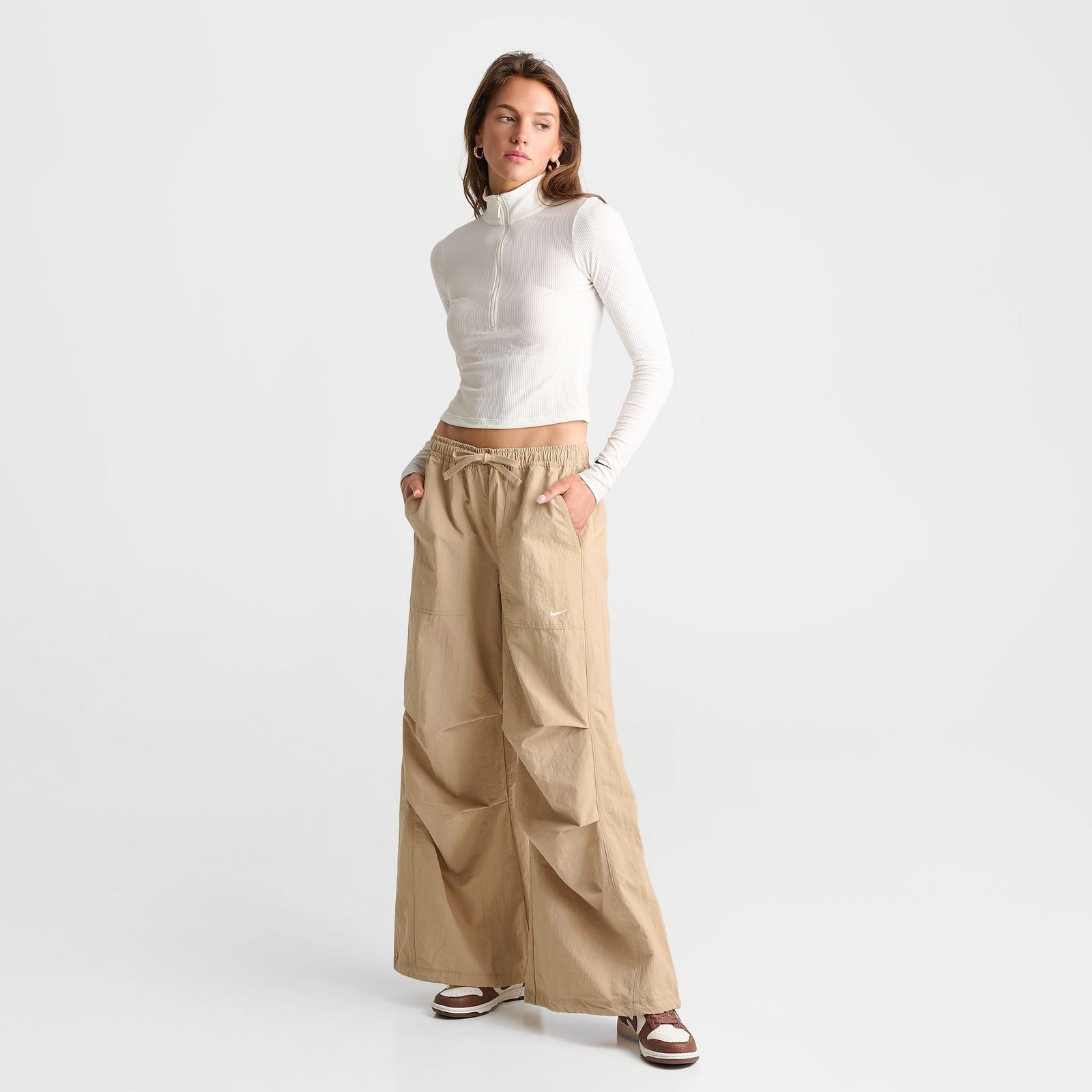 Women's Nike Sportswear Loose Mid-Rise Structured Pants - Linen/Sail