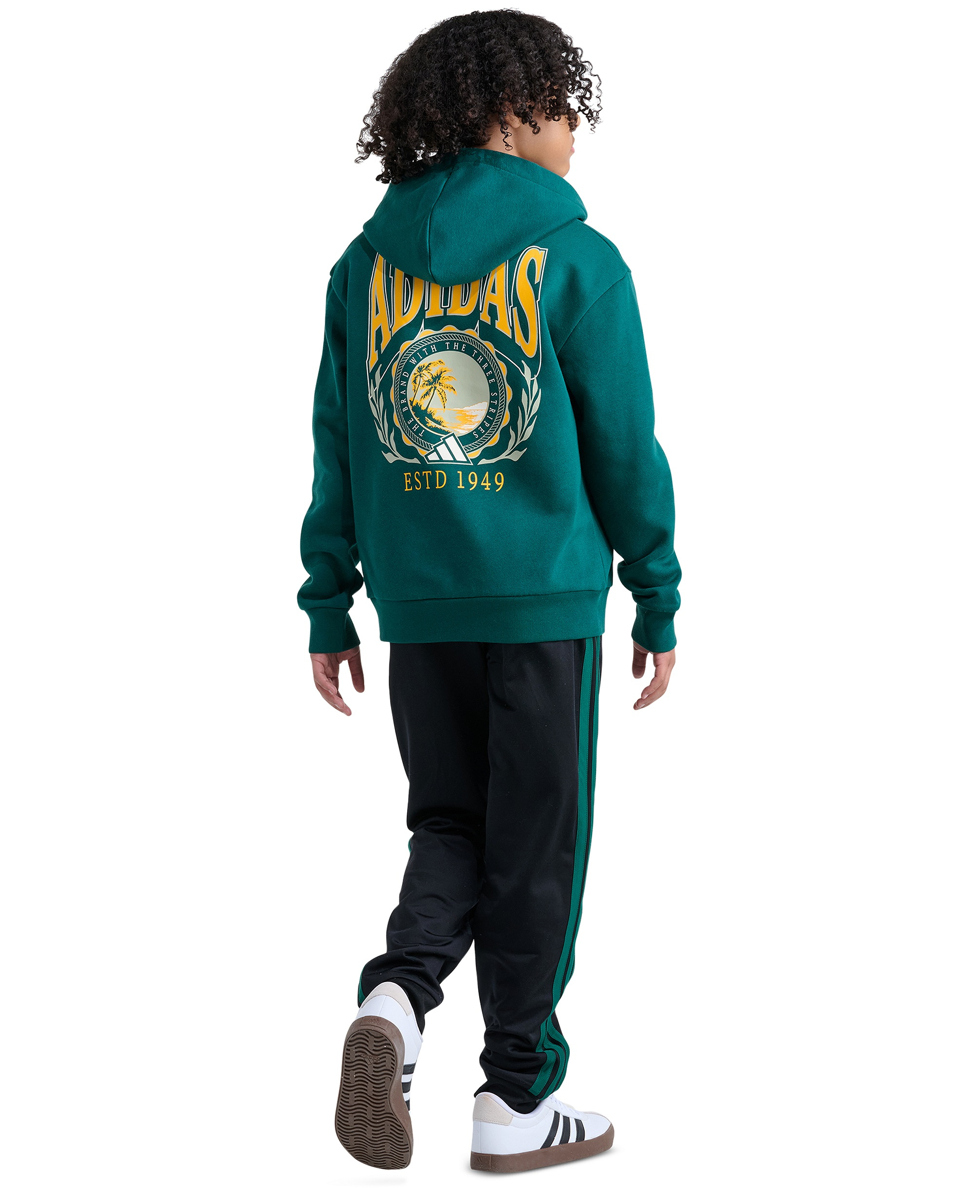 adidas Boys' 8-20 Long-Sleeve Graphic Hoodie - Collegiate Green