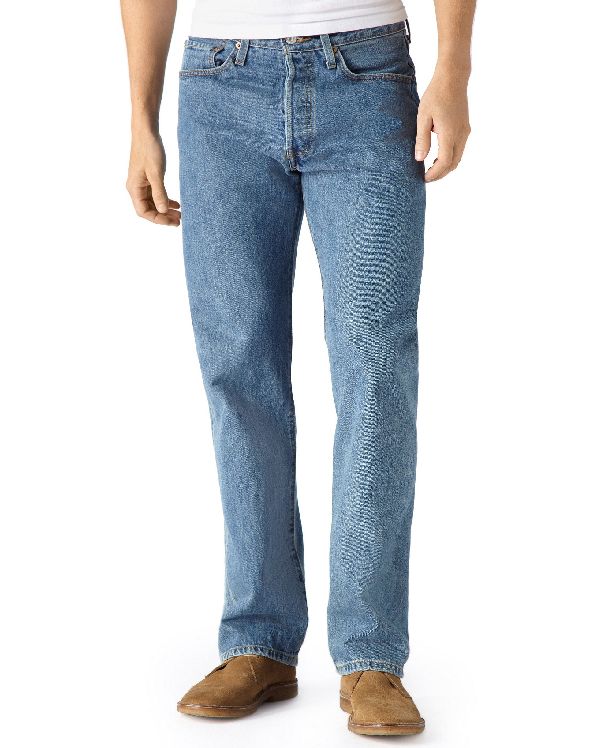 Levi's Men's 501™ Regular-Fit Button Fly Non-Stretch Jeans - Medium Stonewash