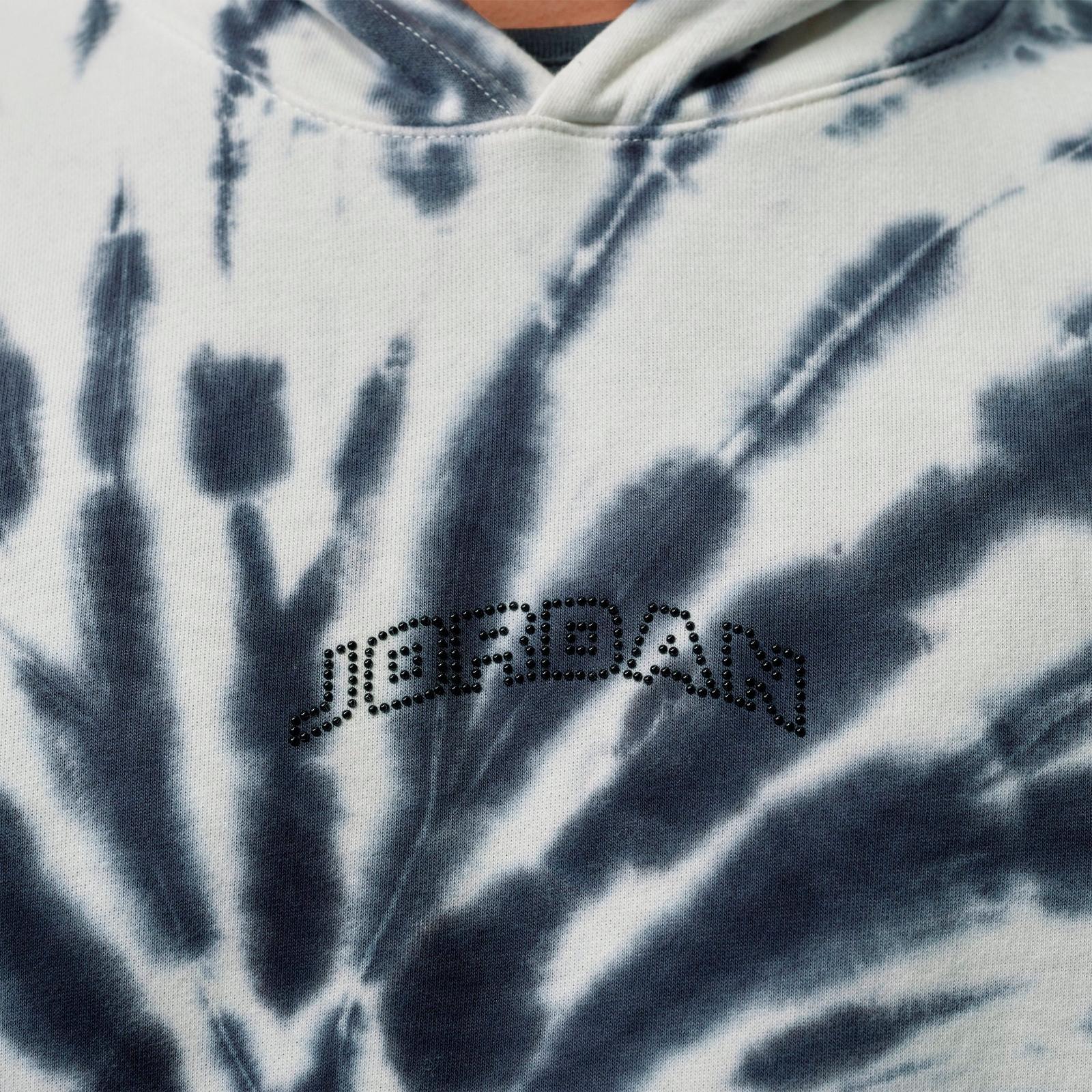 Men's Jordan Brooklyn Fleece Tie-Dye Festival Pullover Hoodie - Sail/Off-Noir/Black - view 5