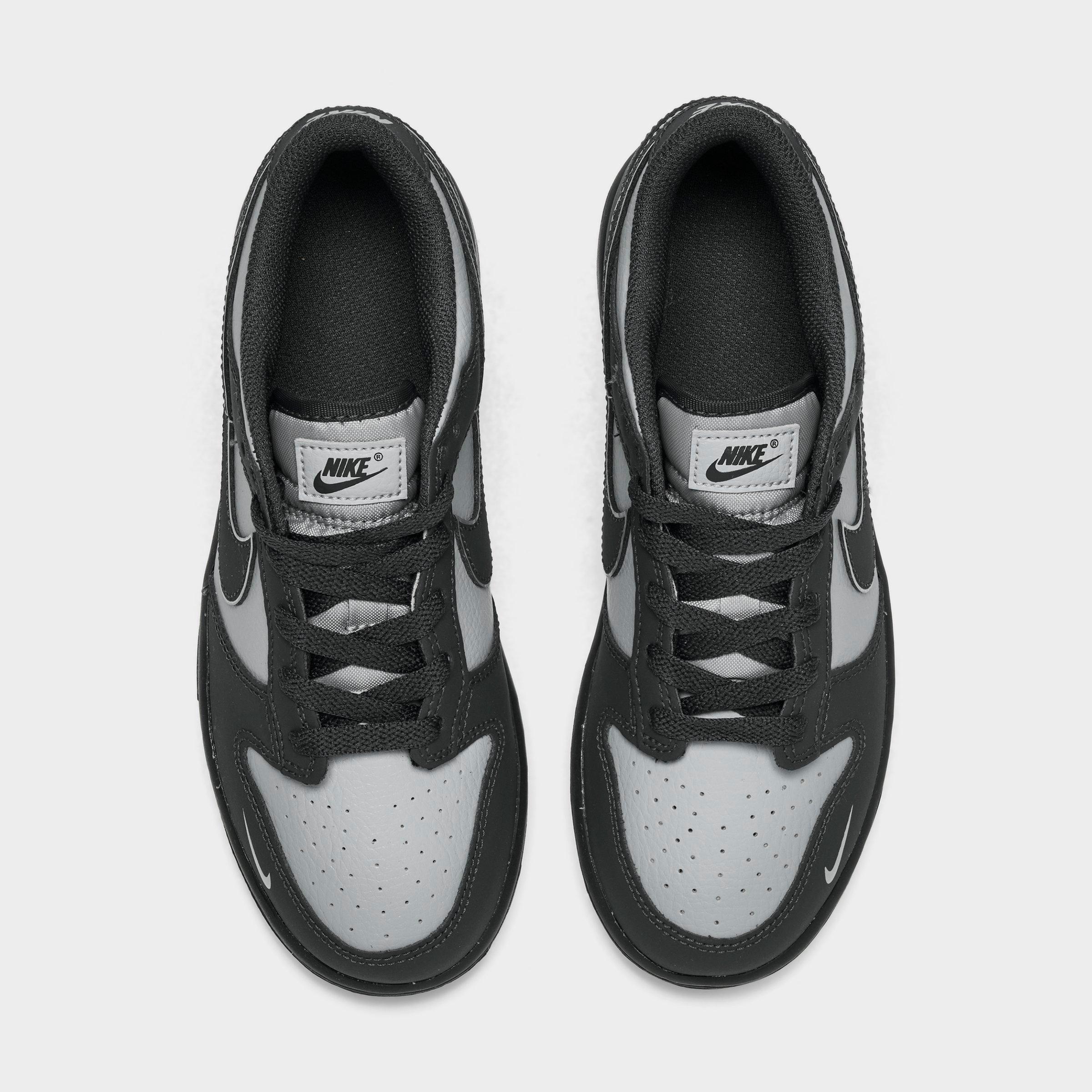 Little Kids' Nithtke Dunk Low Casual Shoes - Anthracite/Anthracite/Light Smoke Grey - Top view