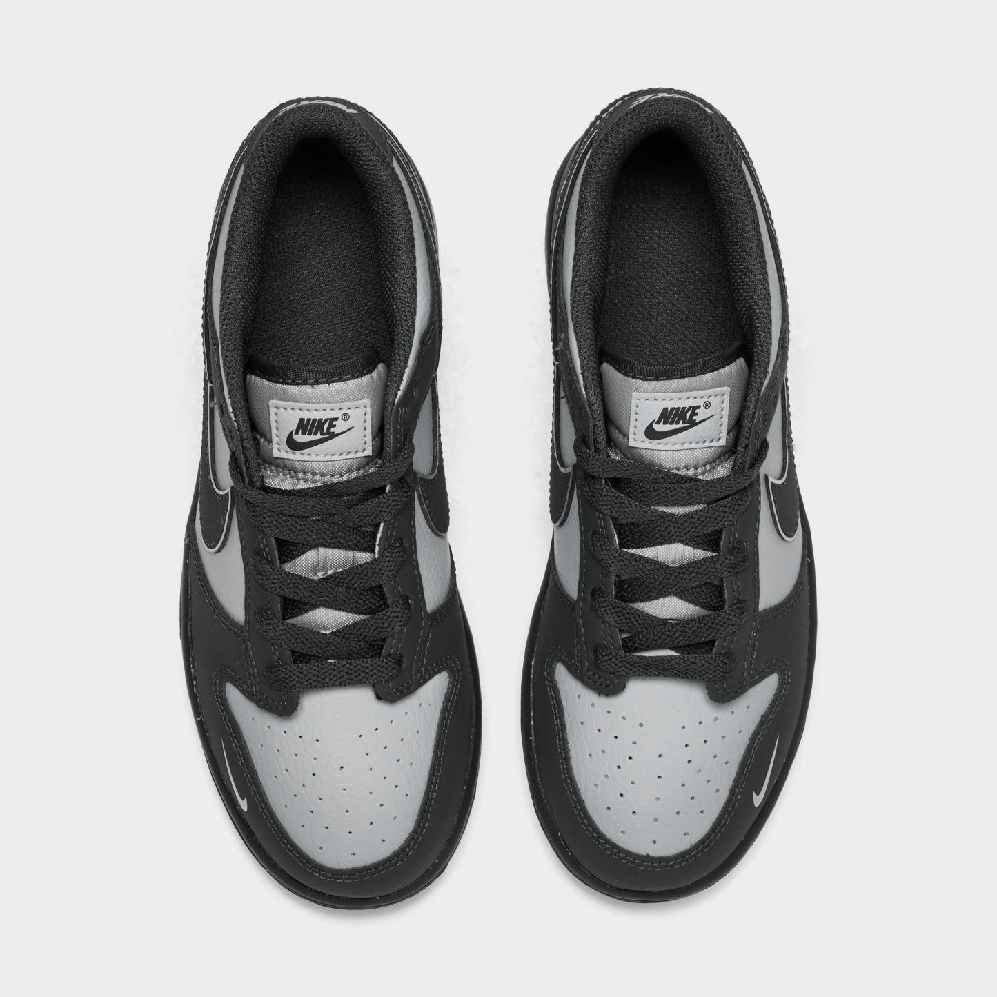 Little Kids' Nithtke Dunk Low Casual Shoes - Anthracite/Anthracite/Light Smoke Grey - Top view