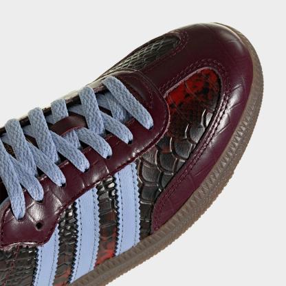 Women's adidas Originals Samba OG Casual Shoes - Part 3 - Maroon/Blue Dawn/Gold Metallic - Detail shot