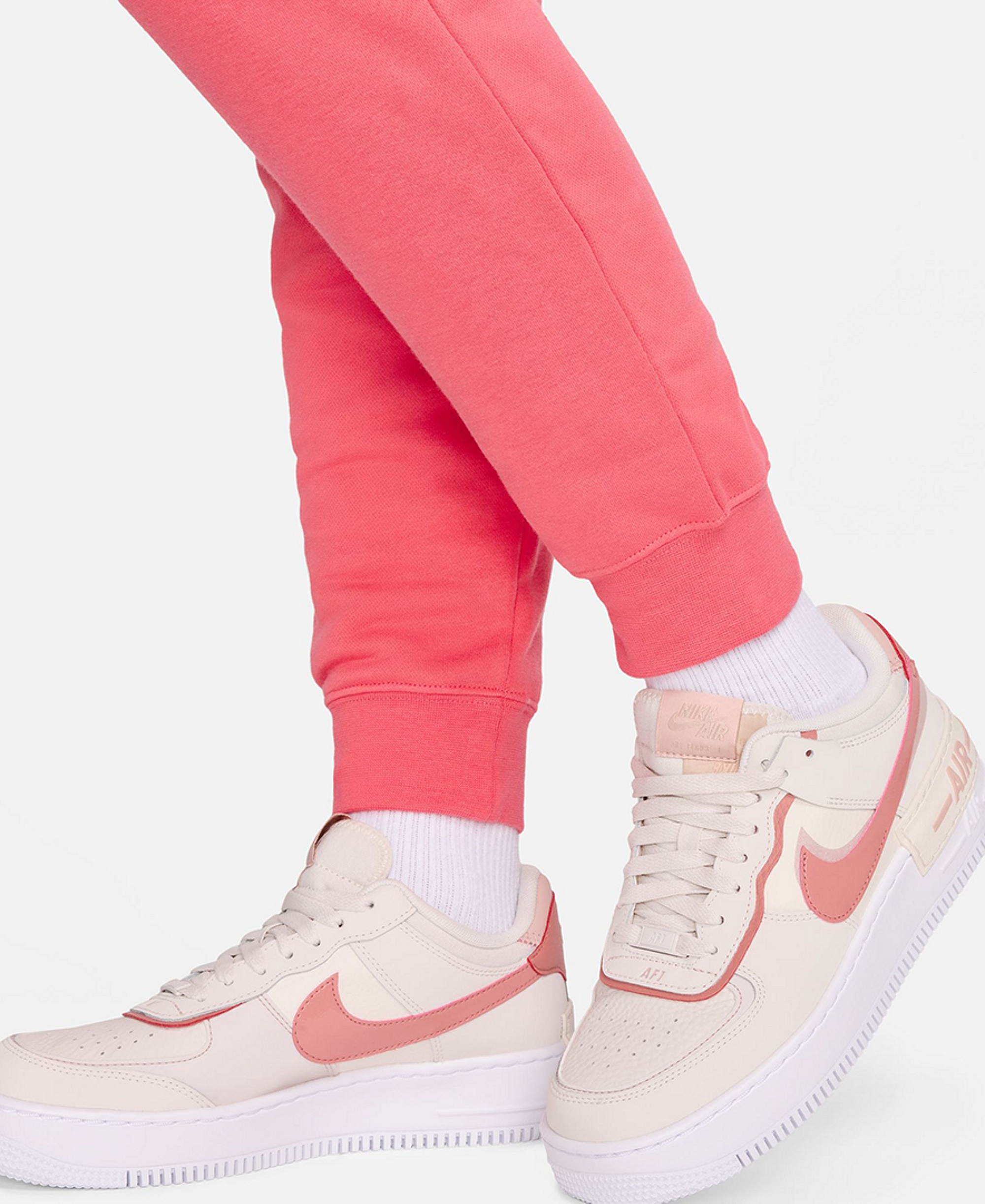 Nike Women's Sportswear Club Fleece Mid-Rise Joggers - Sea Coral/white