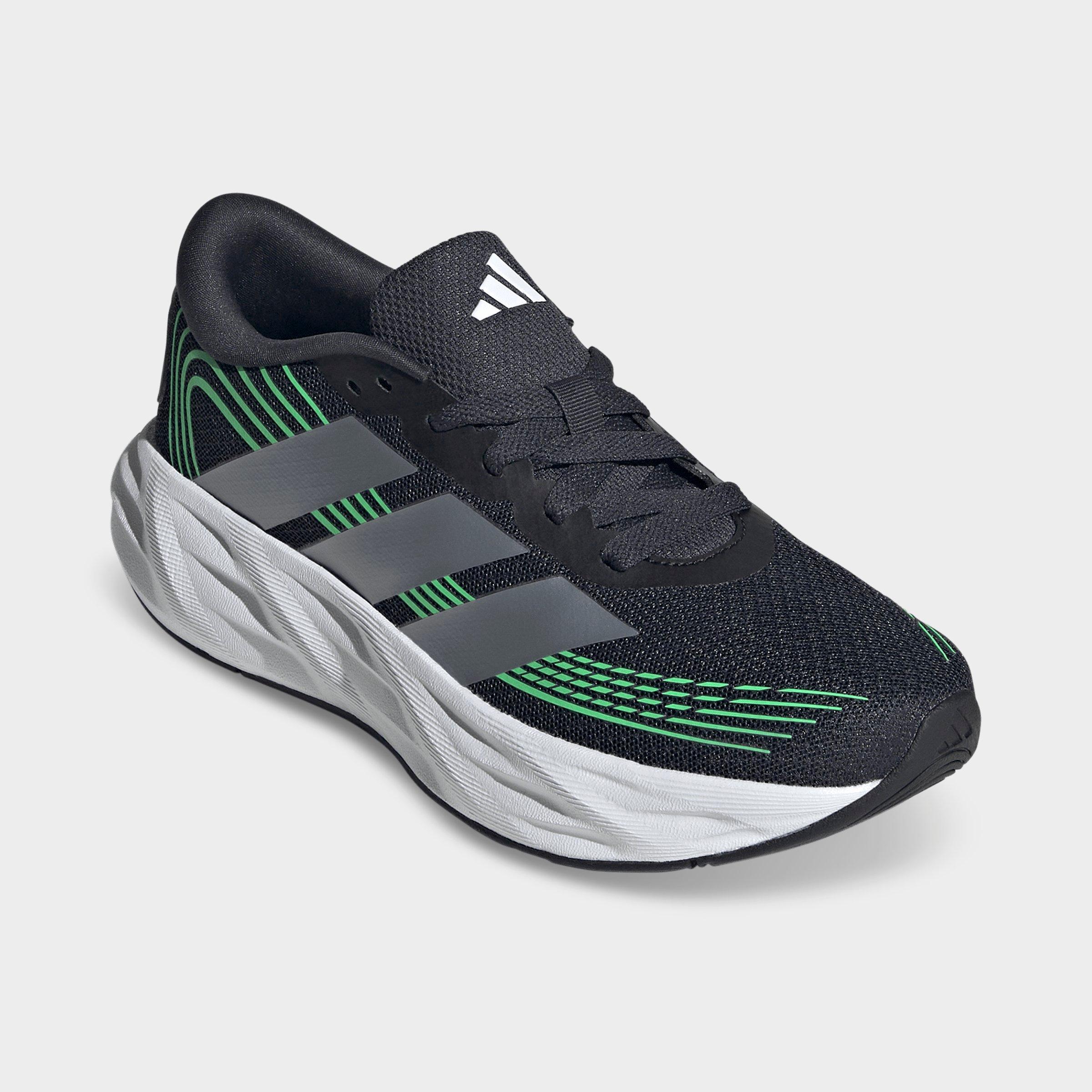Big Kids' adidas Galaxy 8 Running Shoes - Night Grey/Tech Grey Metallic/Screaming Green - Both shoes facing left