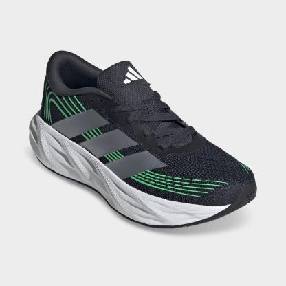 Big Kids' adidas Galaxy 8 Running Shoes - Night Grey/Tech Grey Metallic/Screaming Green - Both shoes facing left
