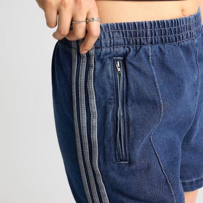 Women's adidas Originals adicolor Firebird Denim Shorts - Indigo Denim - view 6