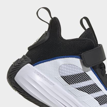 Big Kids' adidas Own The Game 3 Basketball Shoes - Footwear White/Core Black - Detail shot