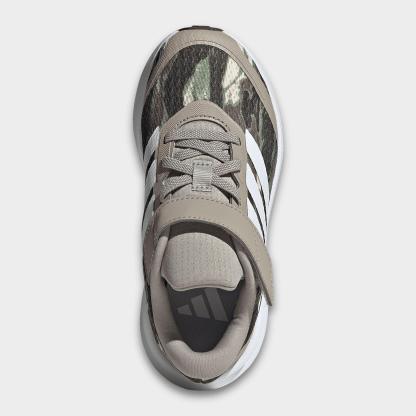 Little Kids' adidas Runfalcon 6 Hook-And-Loop Stretch Lace Casual Shoes - Light Brown/Cloud White/Dark Brown - Top view