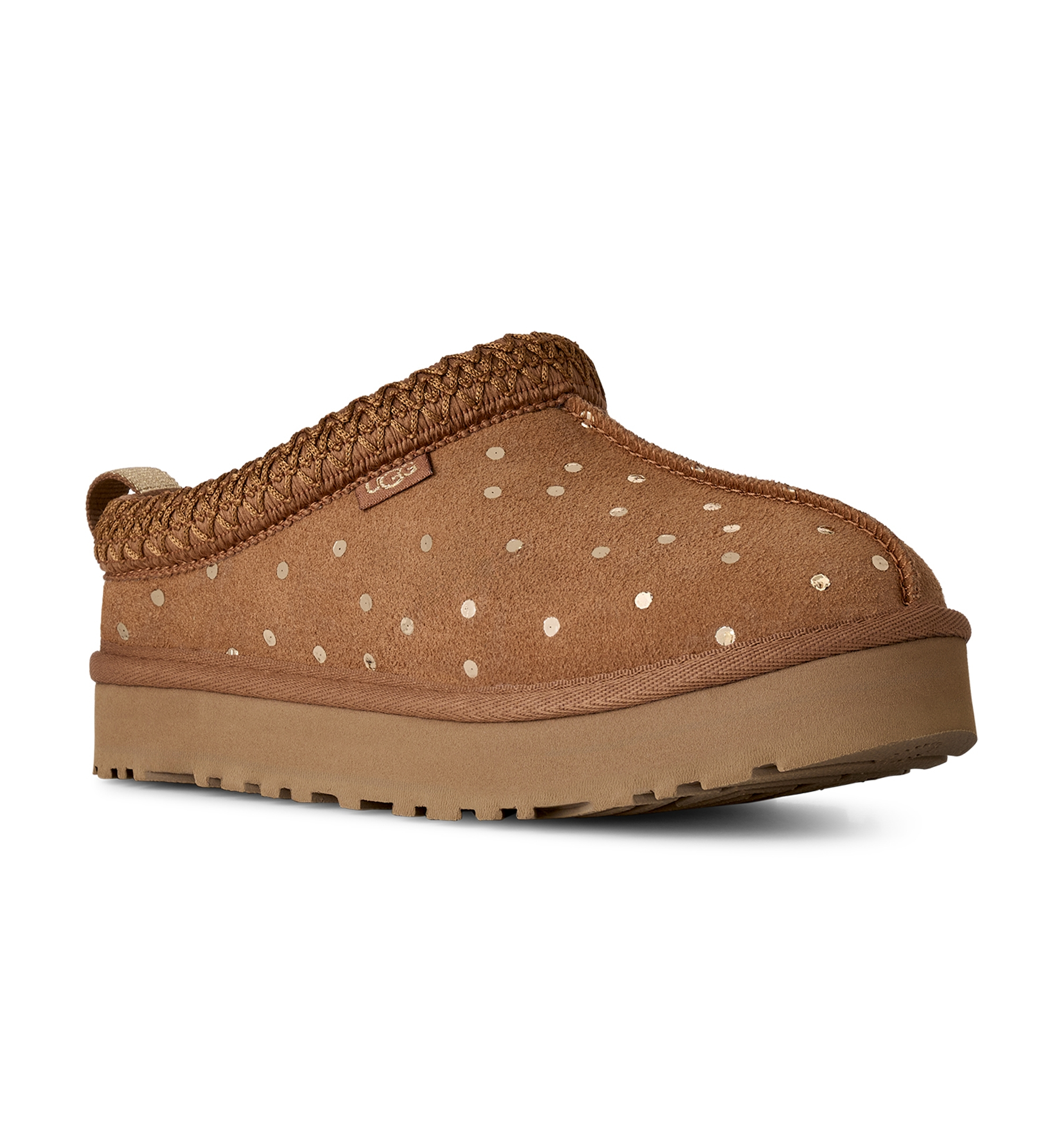 UGG® Kids Tazz Shiny Dots Slip-On Slippers - Chestnut