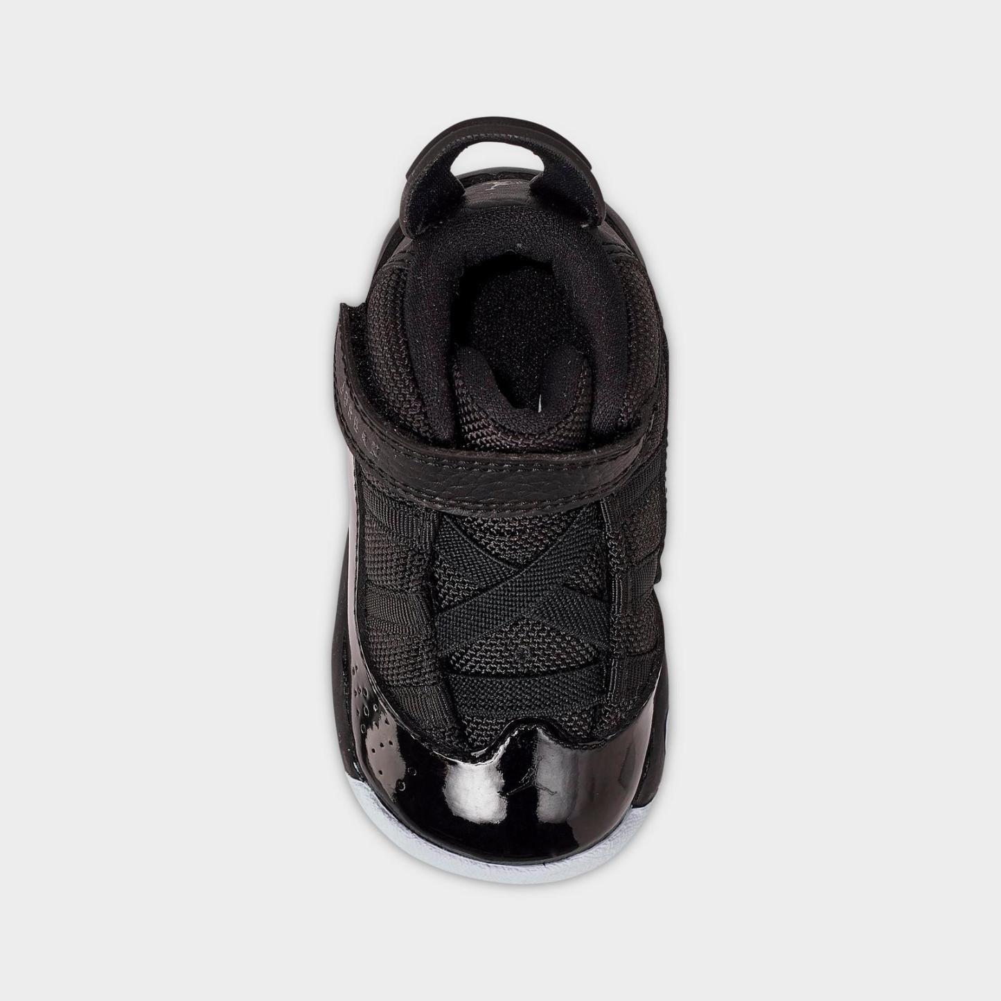 Kids' Toddler Air Jordan 6 Rings Basketball Shoes - Black/White - view 5