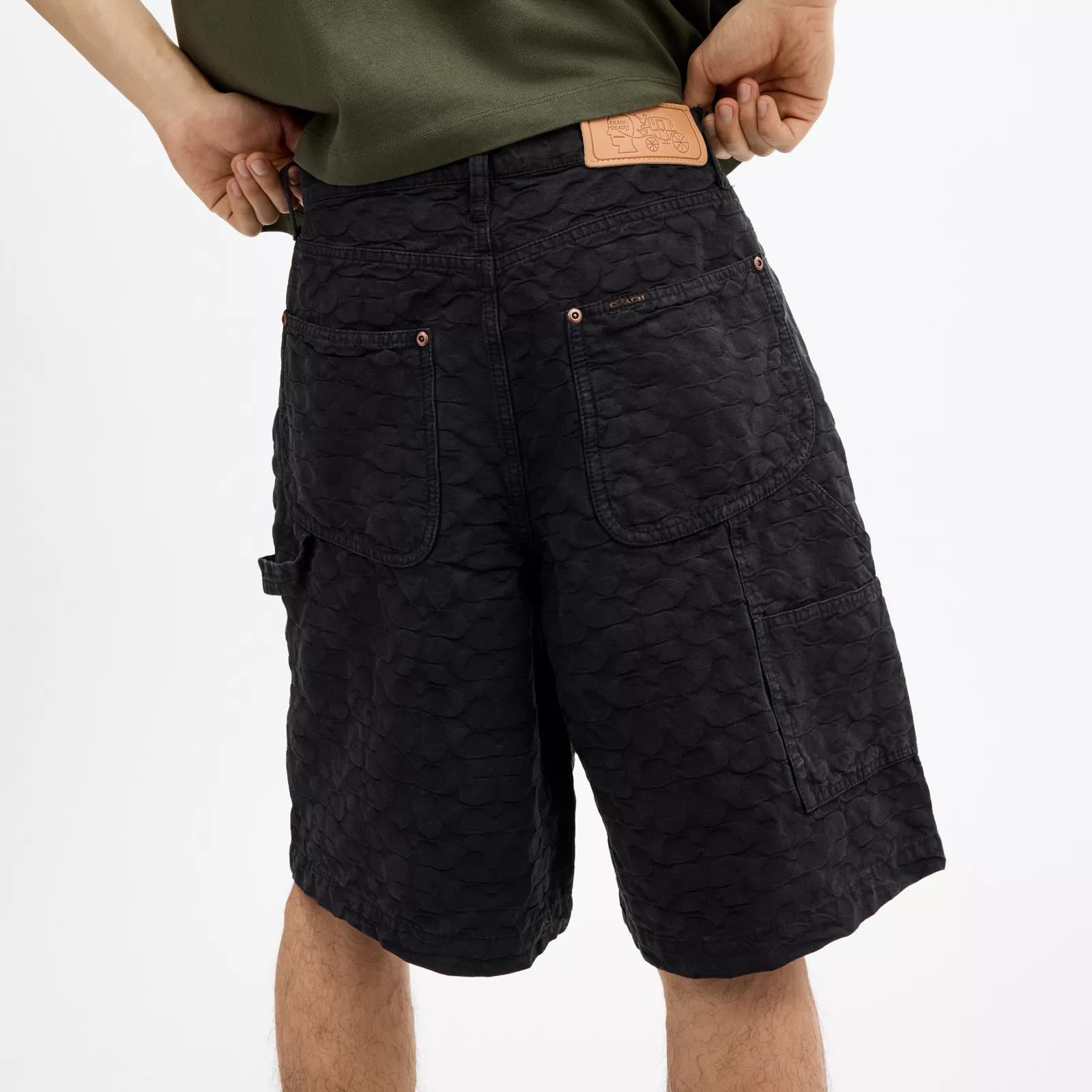 Coach | Brain Dead Denim Shorts - Black Signature - view 4