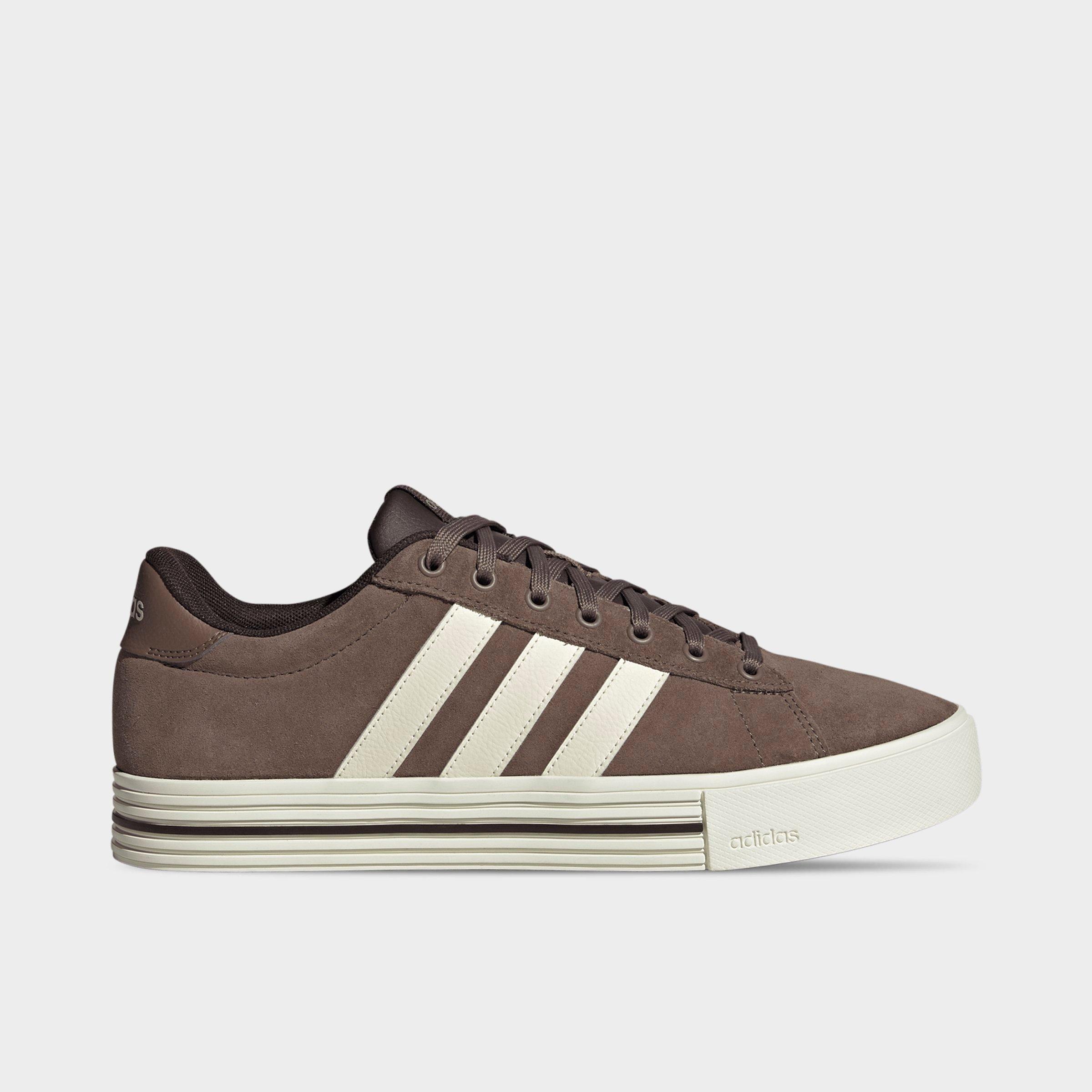 Men's adidas Daily 4.0 Casual Shoes (Big Kids' Sizes Available) - Part 1 - Earth Strata/Off White/Aurora Coffee - Left shoe facing left. Outside of the shoe.