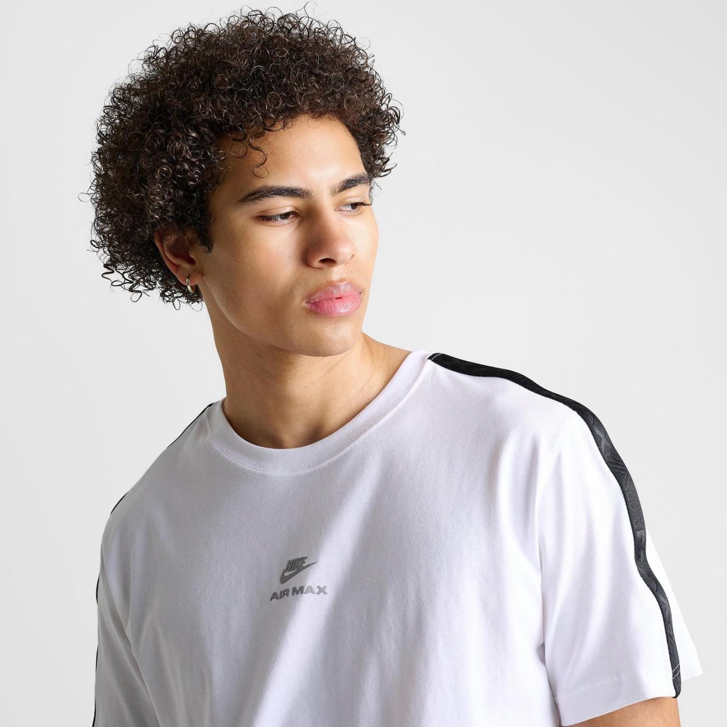 Men's Nike Sportswear Air Max Short-Sleeve Taped T-Shirt - White/Black