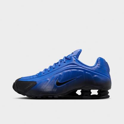 Men's Nithtke Shox R4 Casual Shoes - Racer Blue/Black/Black - Left shoe facing left. Outside of the shoe.