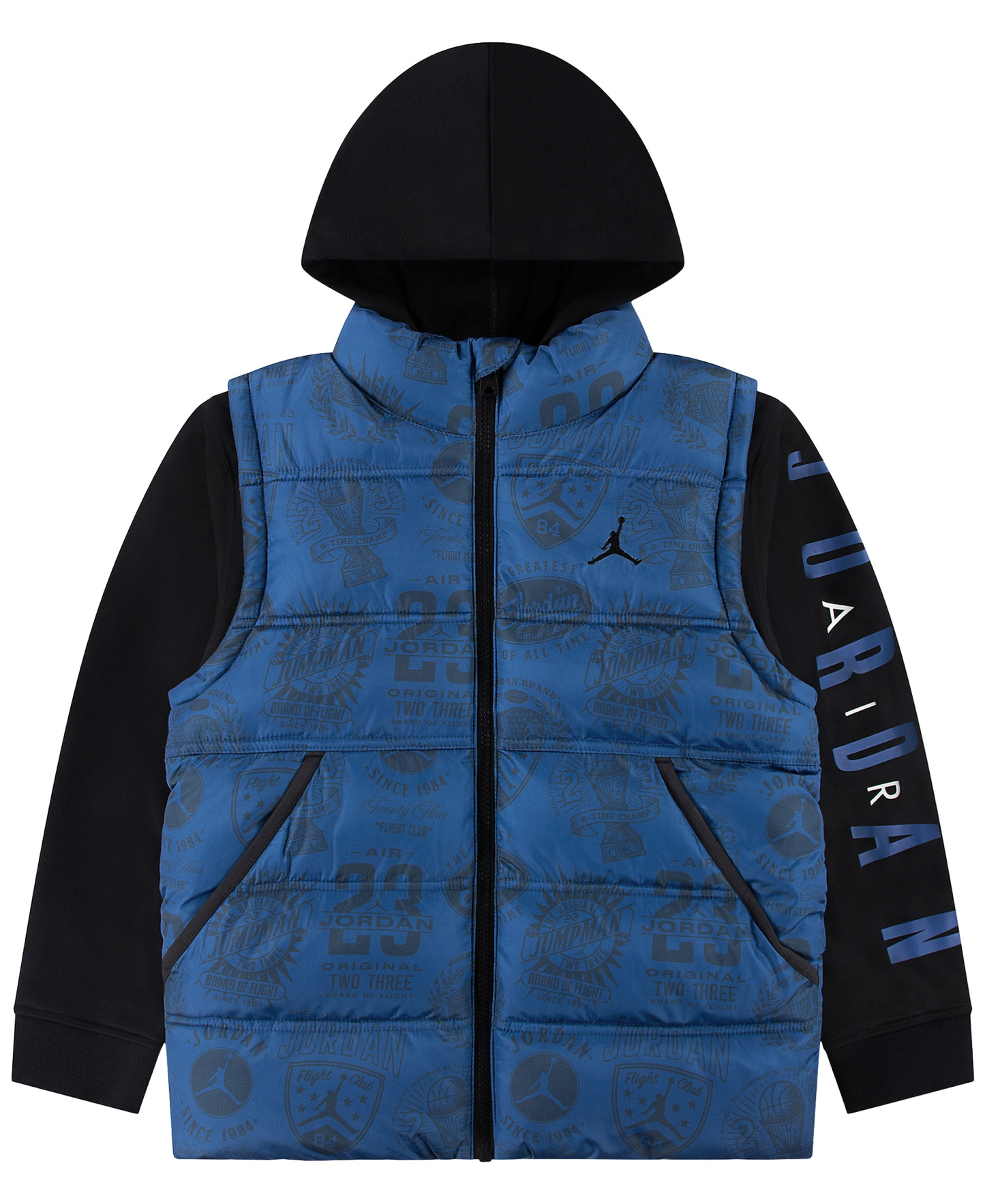 Jordan Boys' 8-20 Layered-Look Hooded Jacket - Nike True Blue