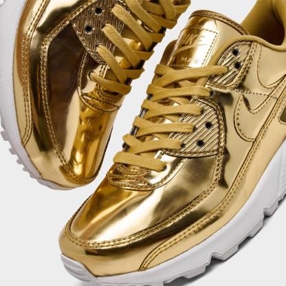 Women's Nithtke Air Max 90 SP Casual Shoes - Metallic Gold/Club Gold - Detail shot