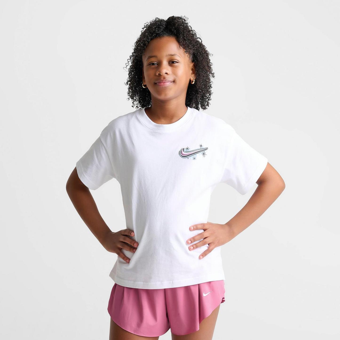 Girls' Big Kids' Nike Sportswear Doodle T-Shirt - White