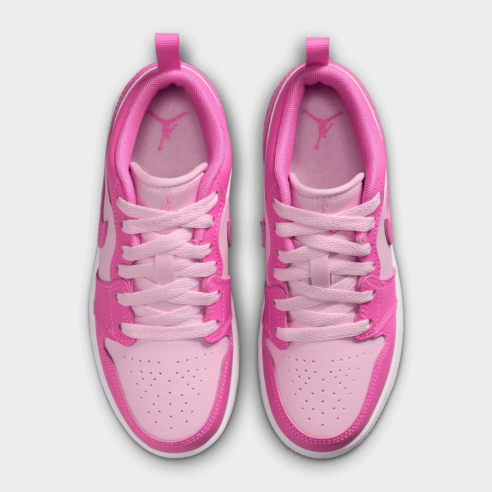 Little Kids' Air Jordan Retro 1 Low OG Casual Shoes - China Rose/White/Pink Foam - view 5
