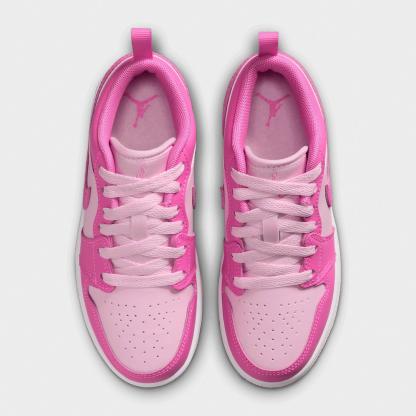 Little Kids' Air Jordan Retro 1 Low OG Casual Shoes - China Rose/White/Pink Foam - view 5