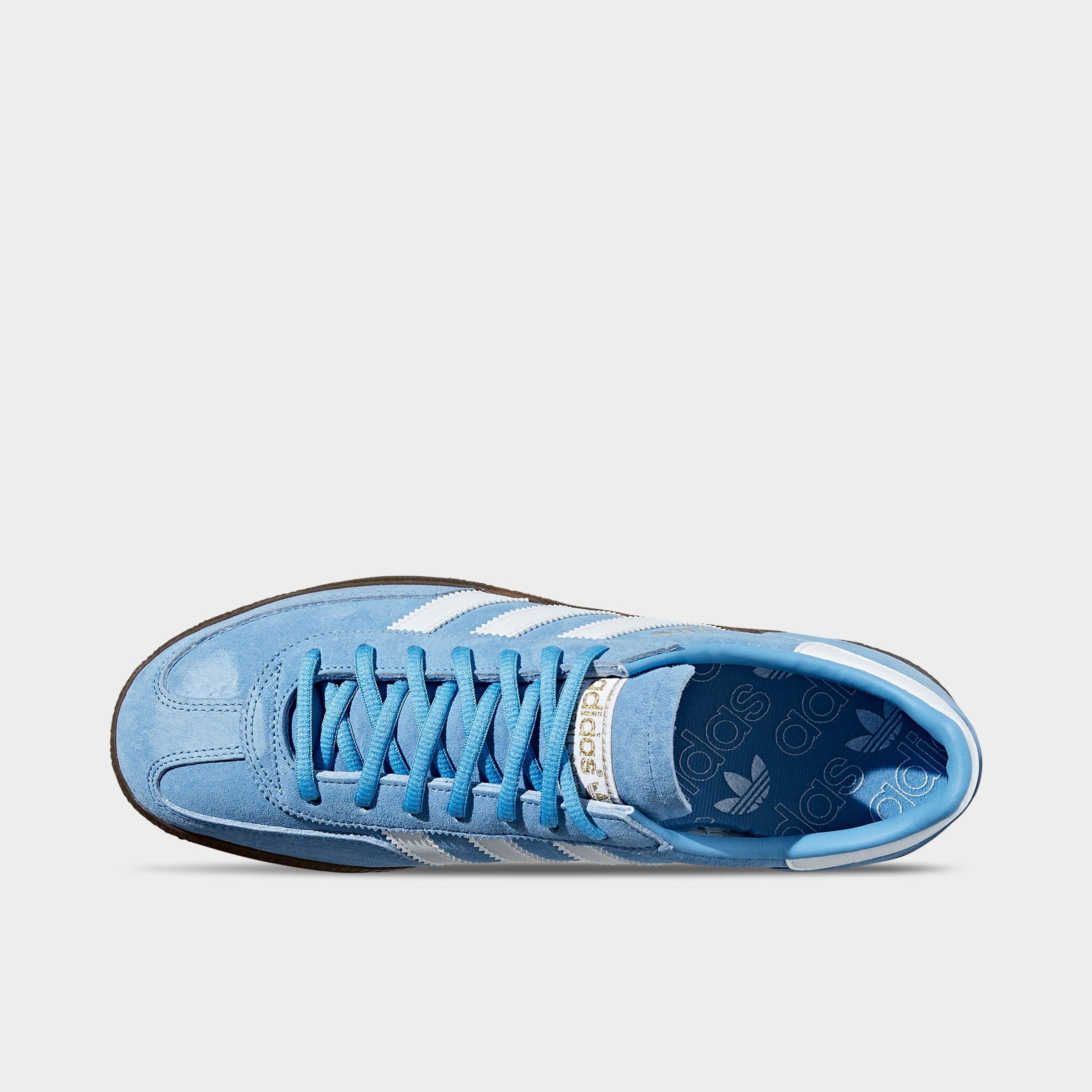 Men's adidas Originals Handball Spezial Casual Shoes - Part 1 - Light Blue/White/Gum - Top view