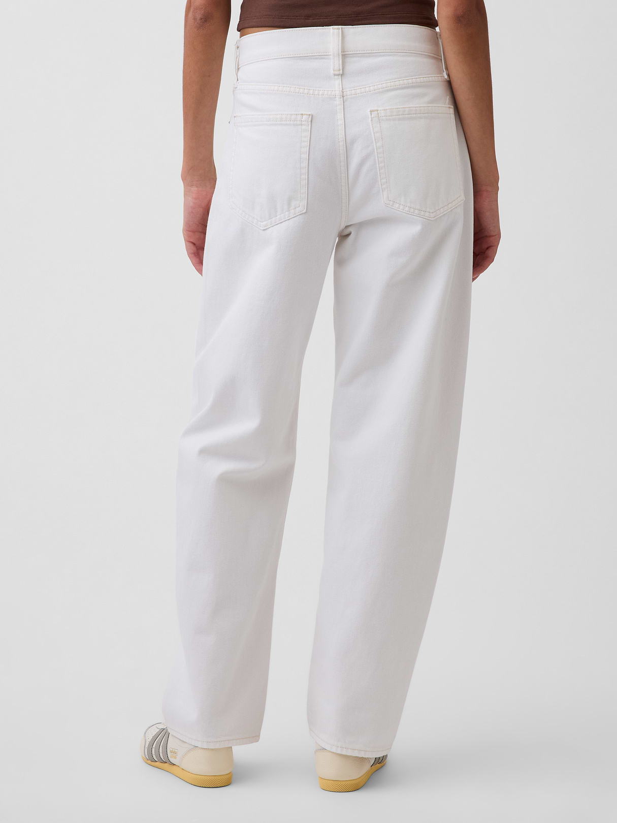 High Rise Barrel Jeans - Optic white