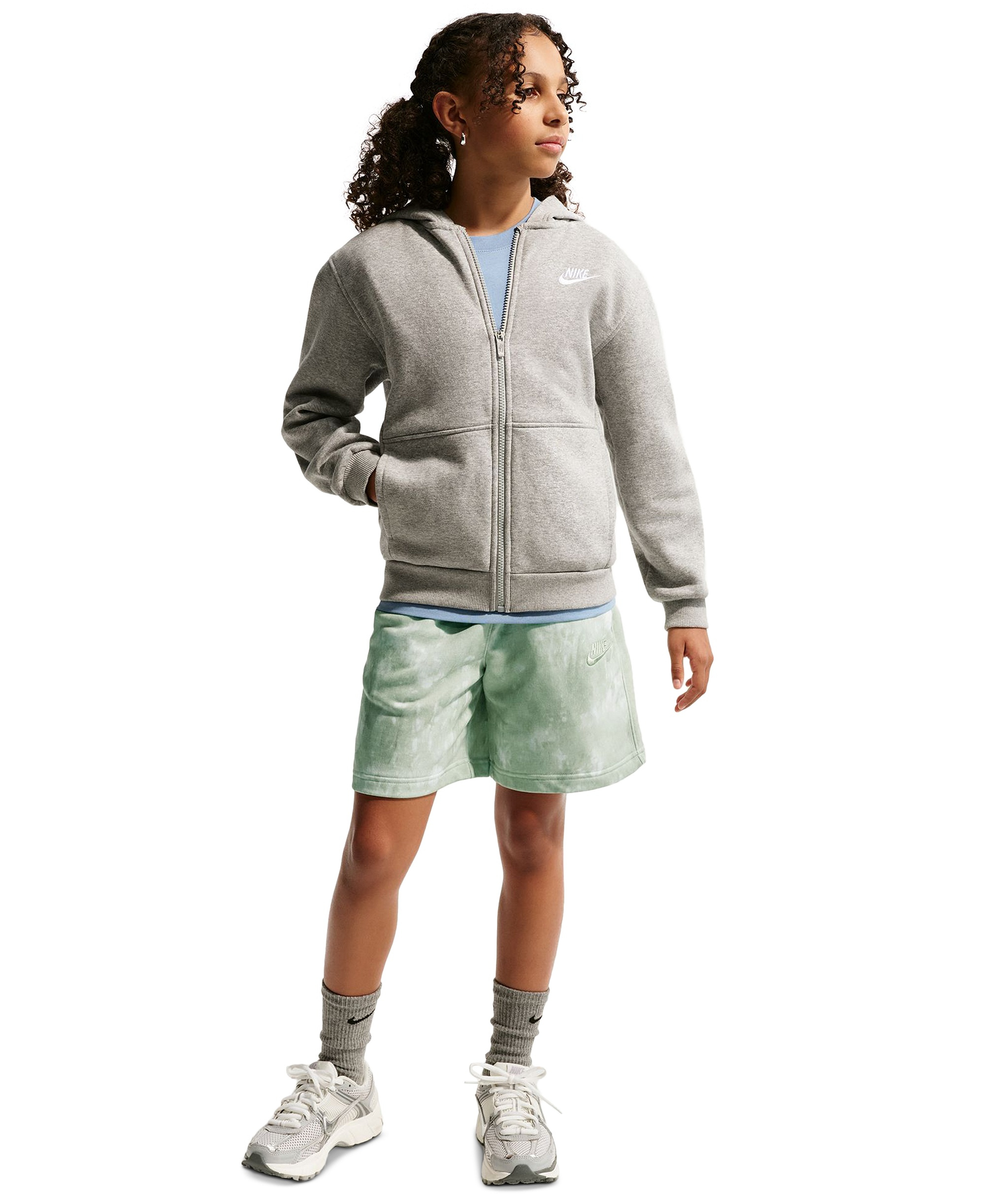 Nike Boys' and Girls' Sportswear Club 8-20 French Terry Shorts - Barely Green/Steam
